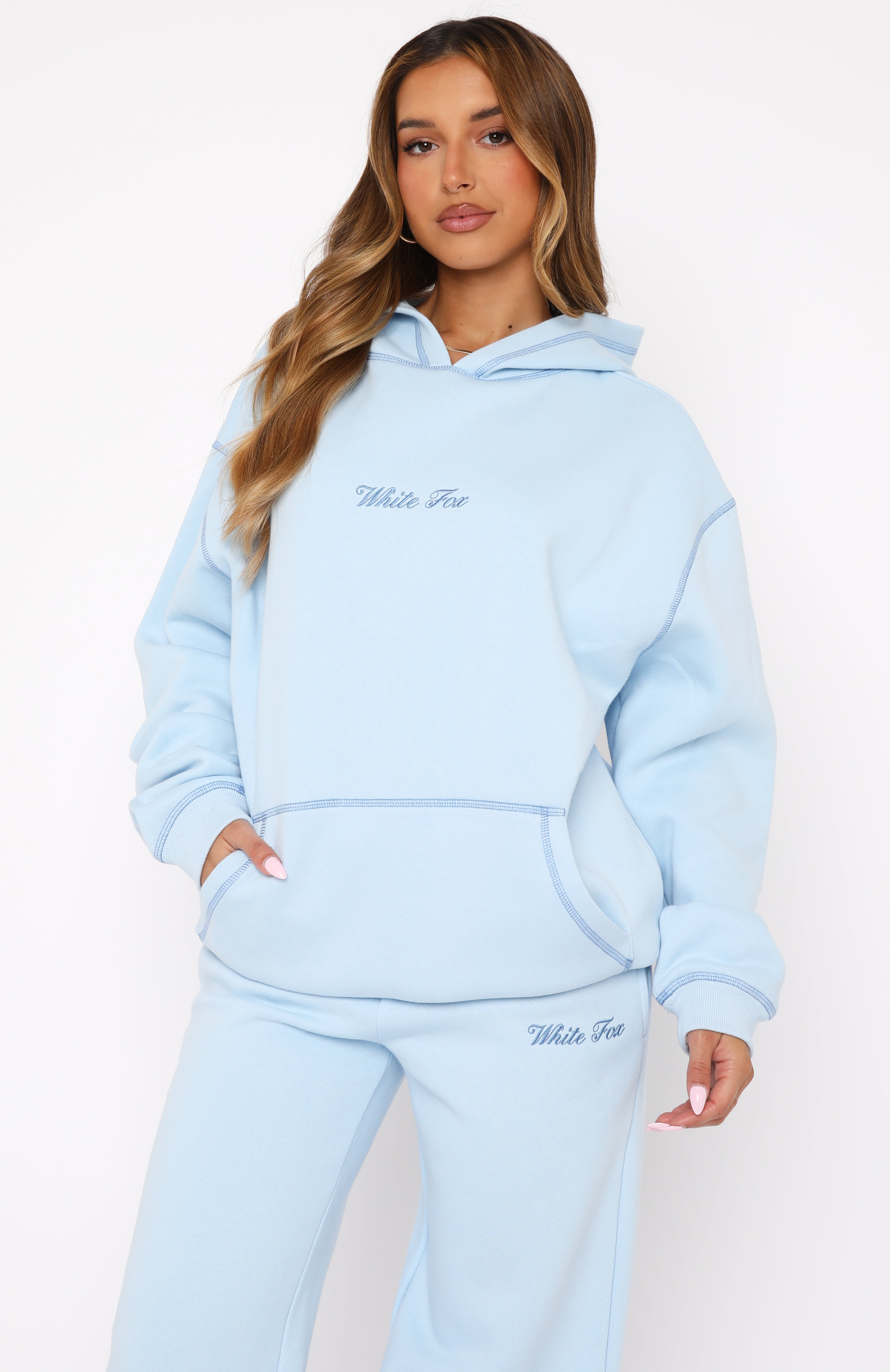 Baby Blue Oversized Hoodie - Instant Attraction Fleece Comfort
