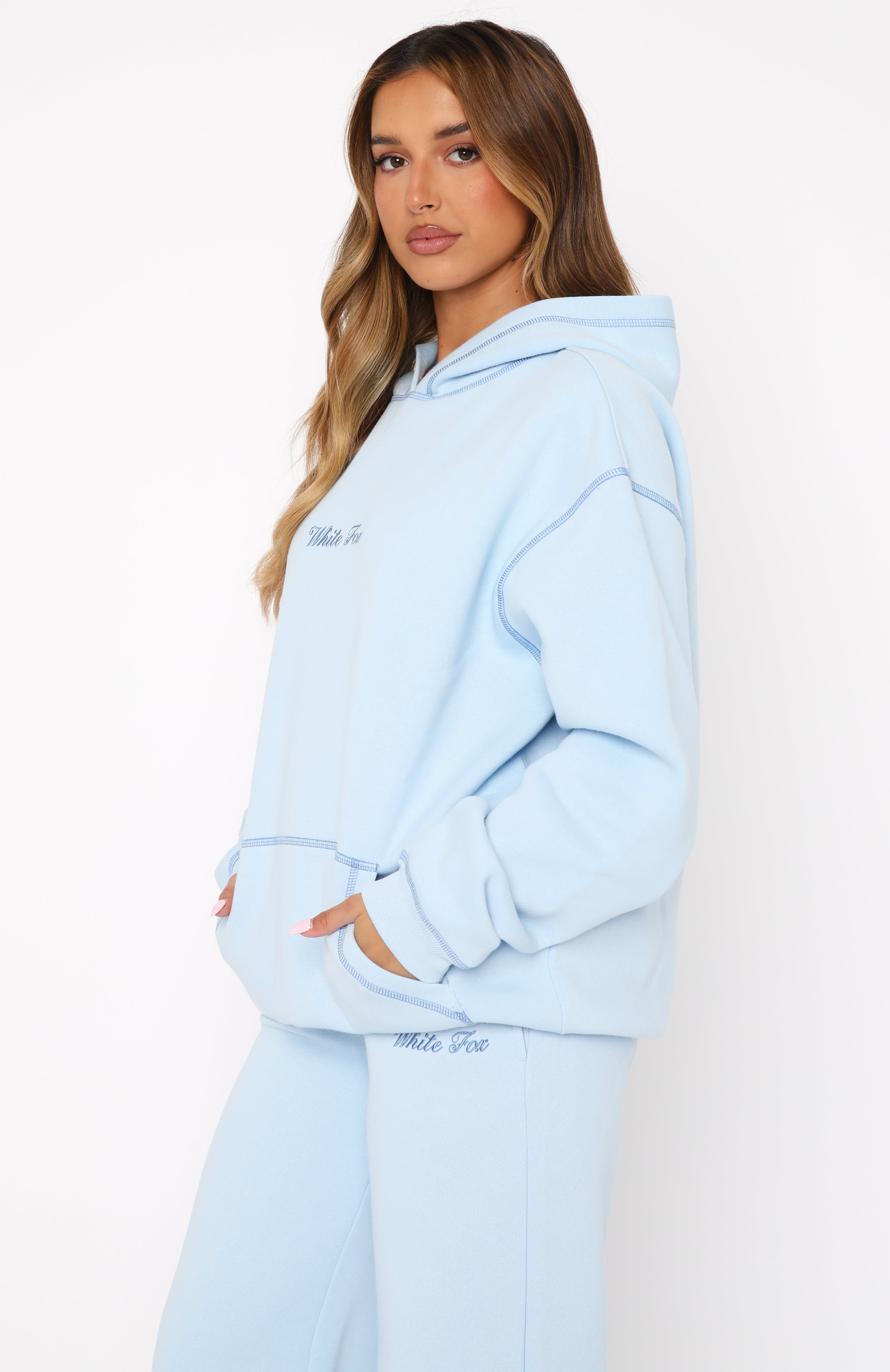 Baby Blue Oversized Hoodie - Instant Attraction Fleece Comfort