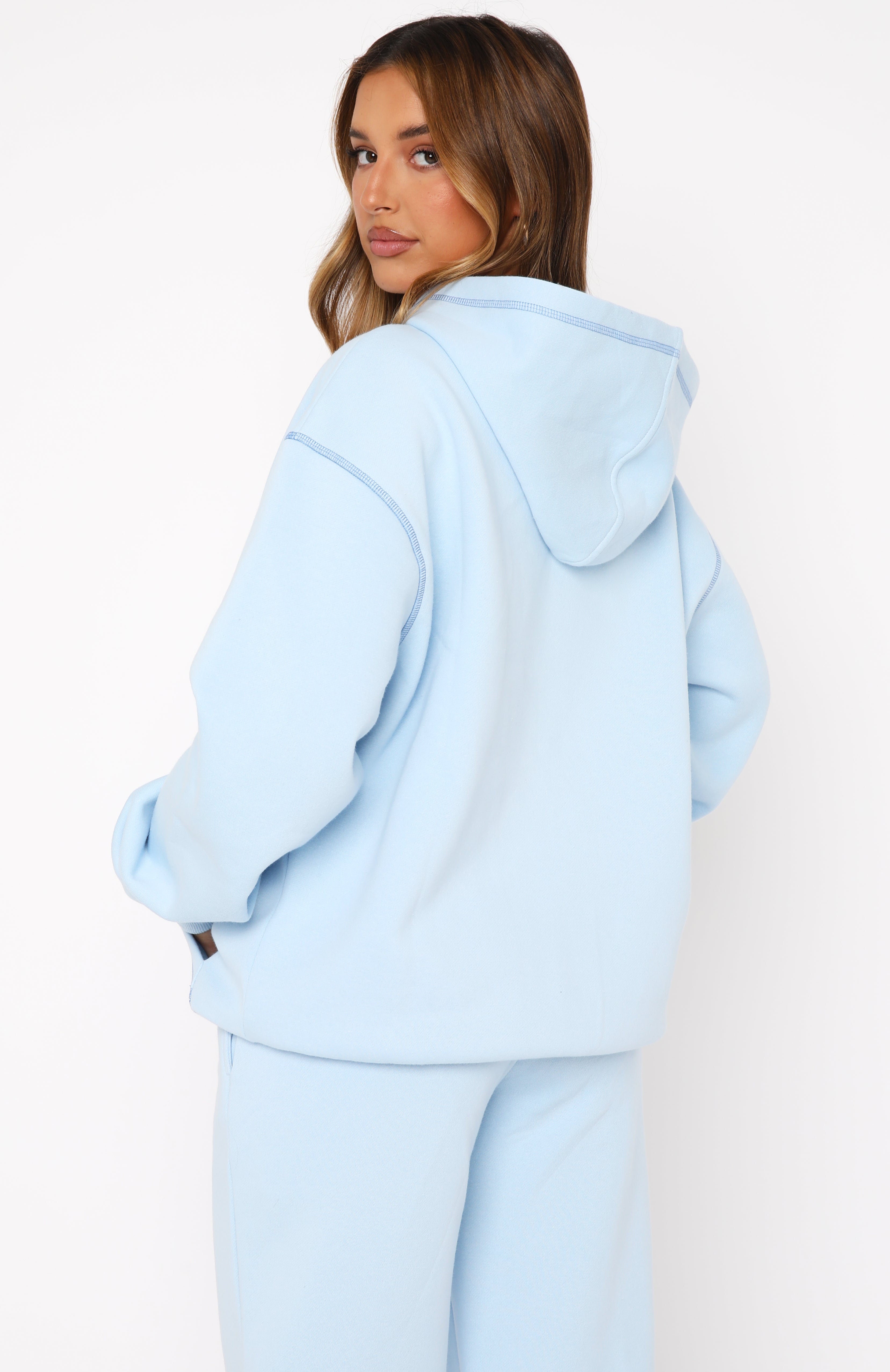 Baby Blue Oversized Hoodie - Instant Attraction Fleece Comfort