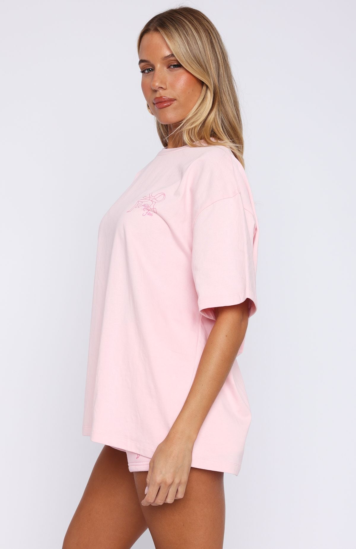 Love You Forever Pink Oversized Cotton T-Shirt
