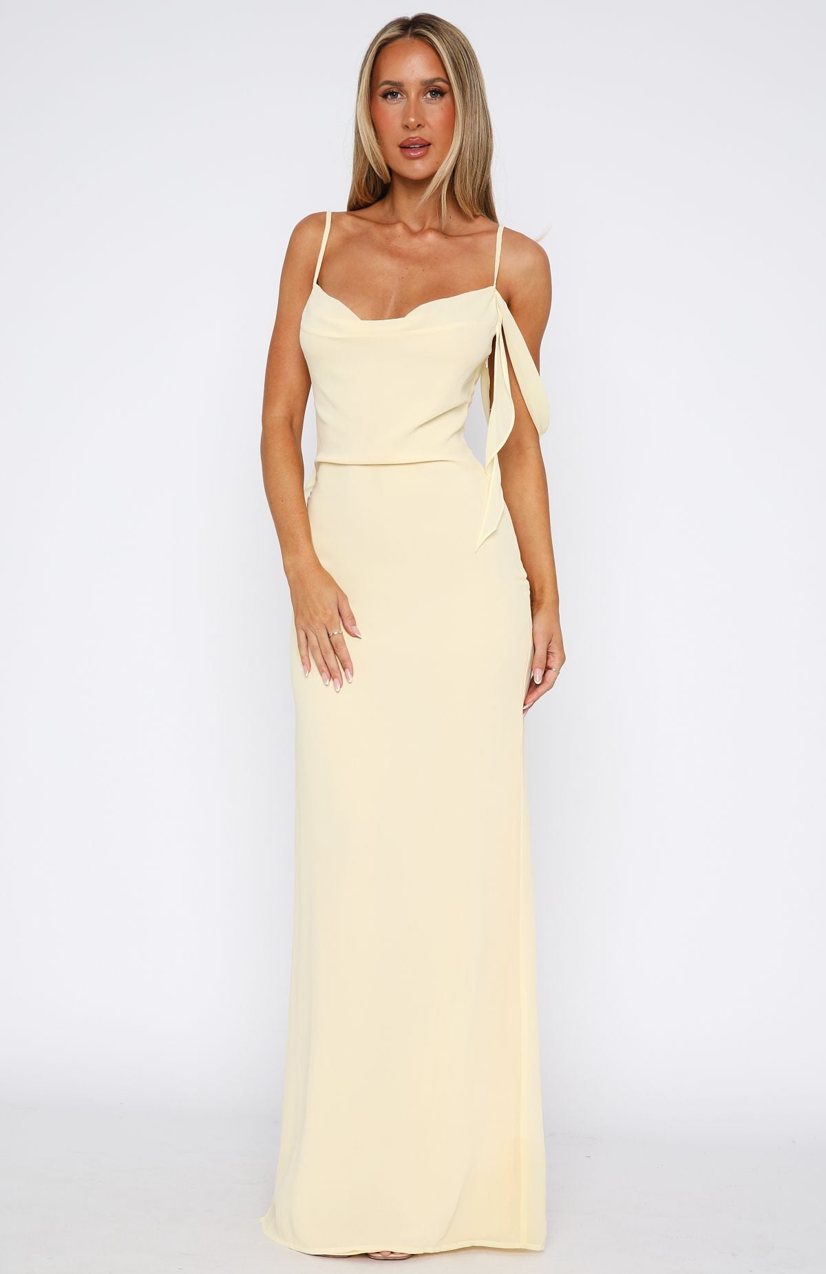 Lemon Love Blossoms Backless Maxi Dress with Adjustable Straps