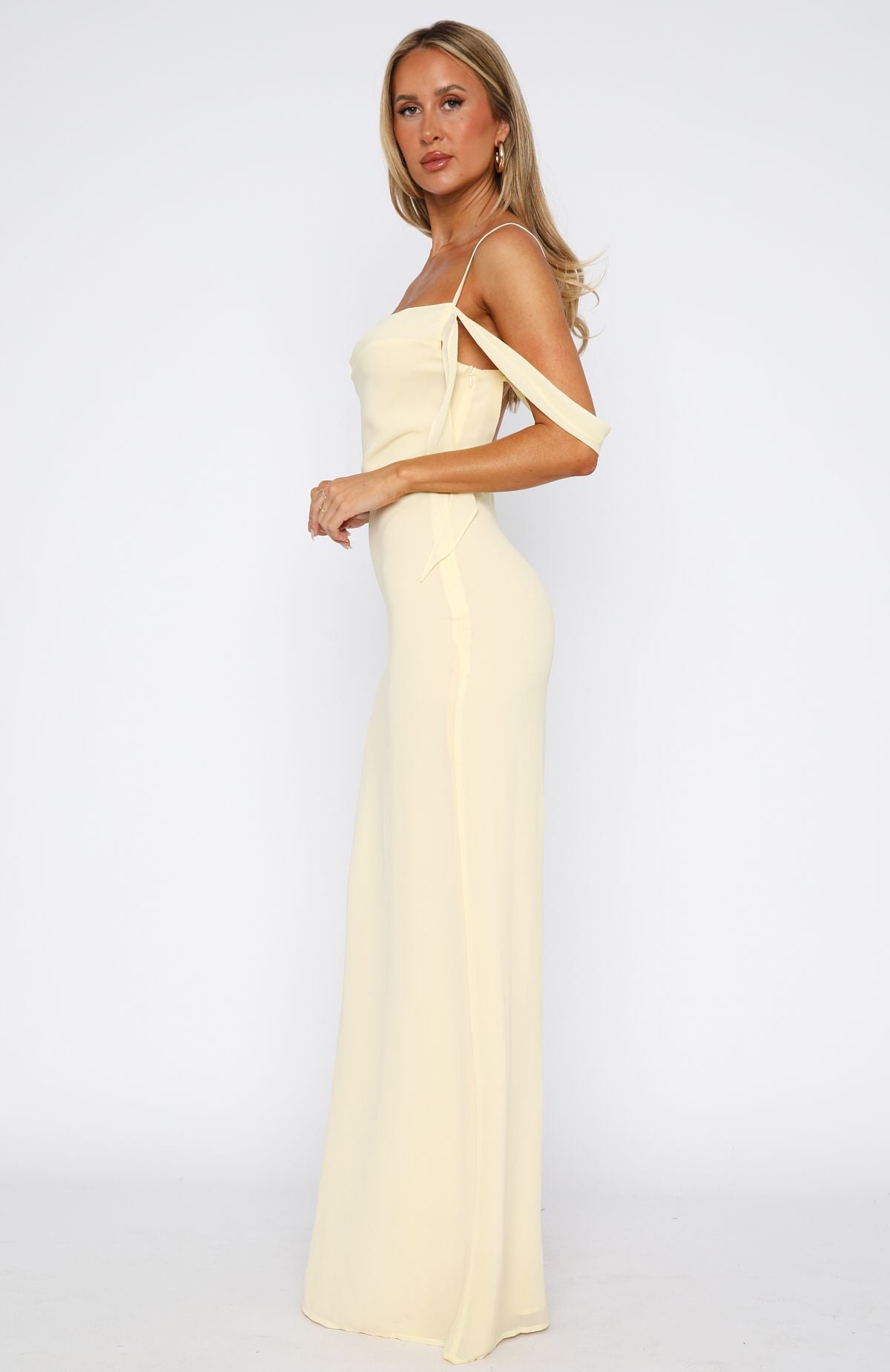 Lemon Love Blossoms Backless Maxi Dress with Adjustable Straps