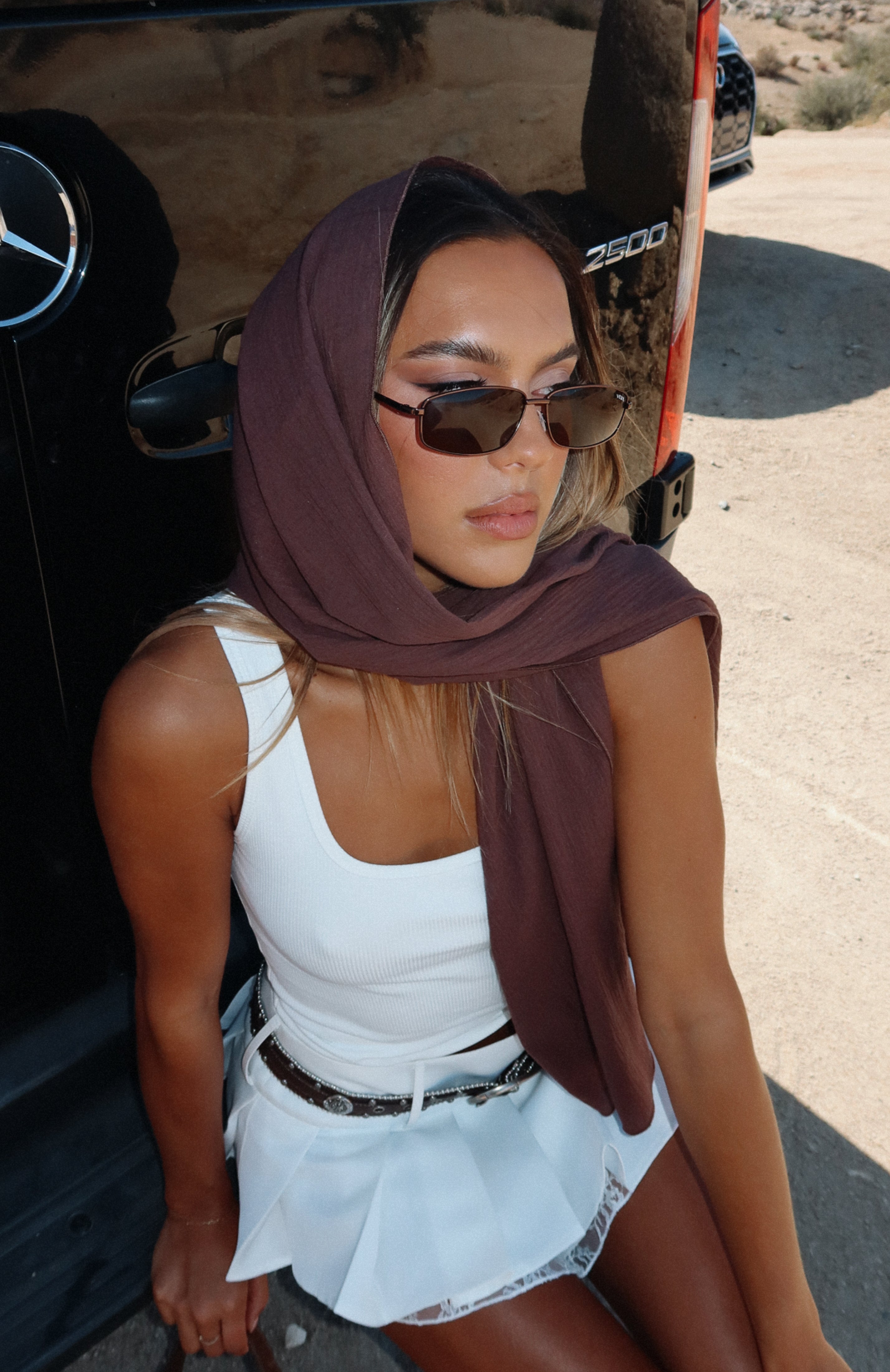 Coming Up Chocolate Sheer Cotton Scarf for Chic Style