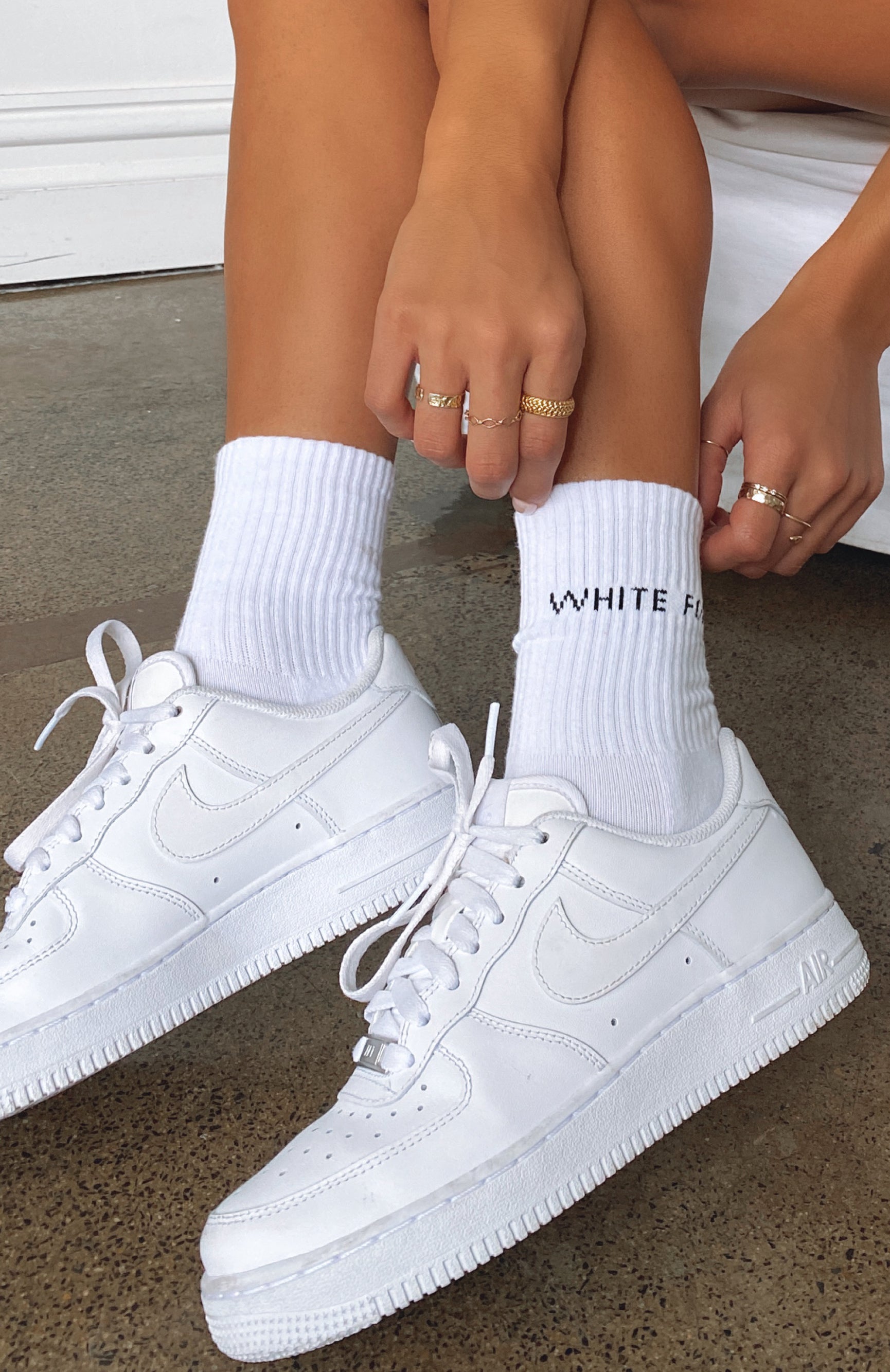 White Cotton Crew Socks with Cushioning - Good To Go Brand