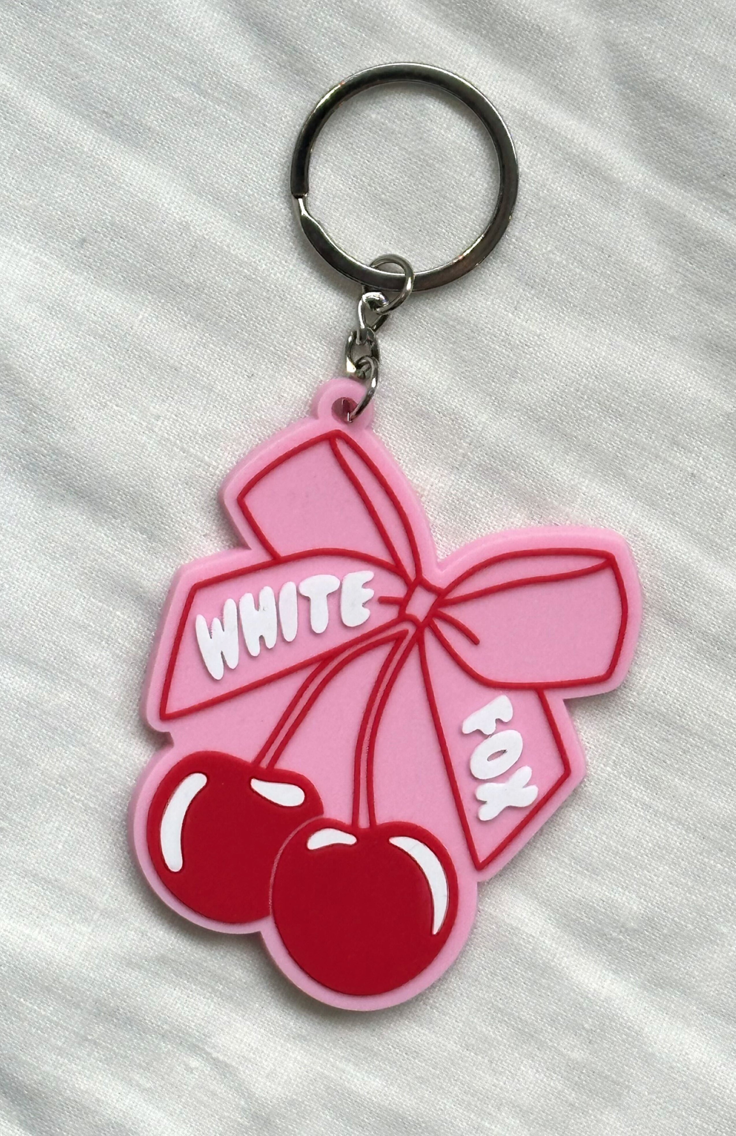 Sweet Soul Rubber Keychain with Puff Print Logo - Pink/Red