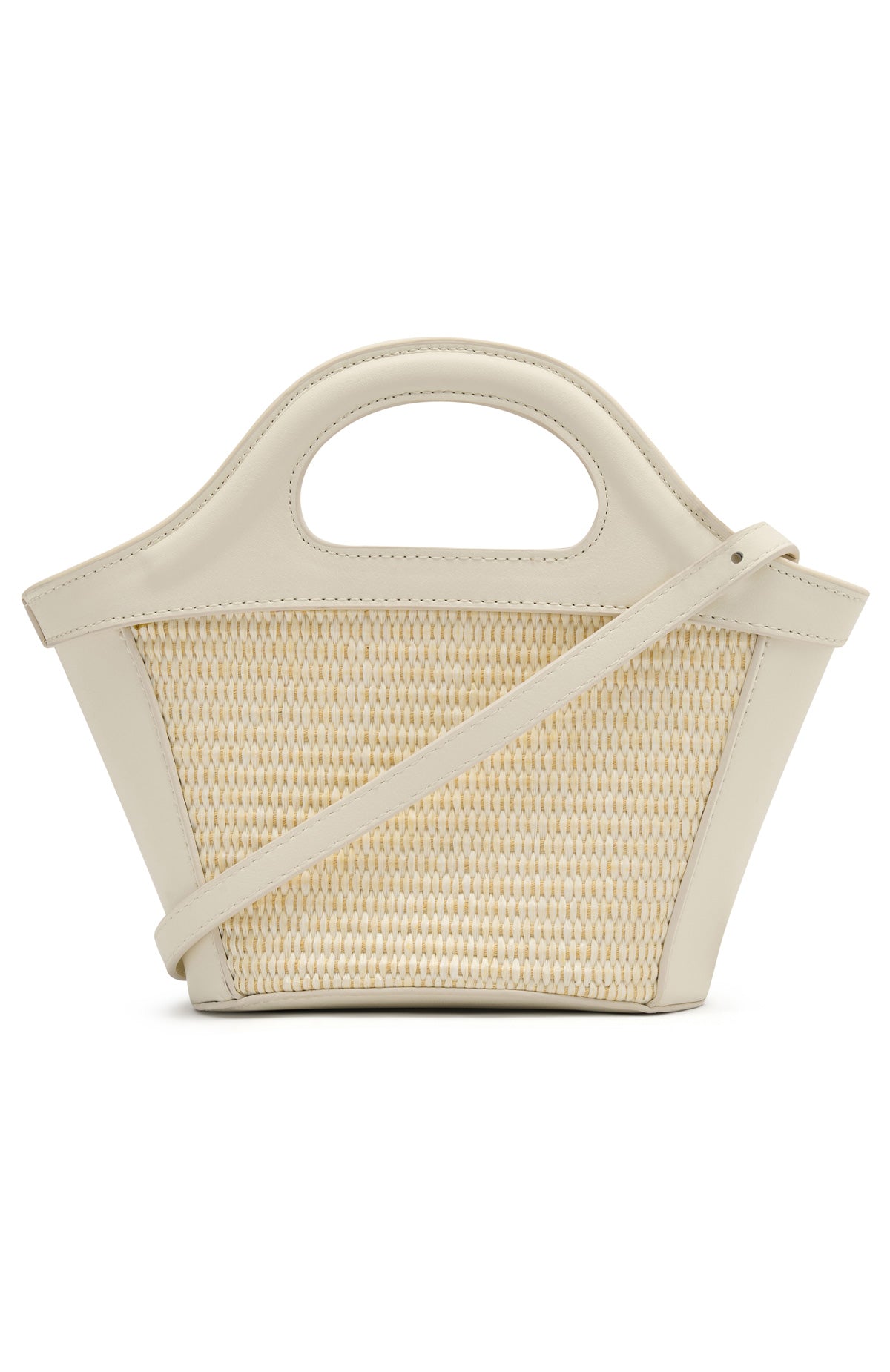 Jehan White Straw Detail Top Handle Bag for Summer
