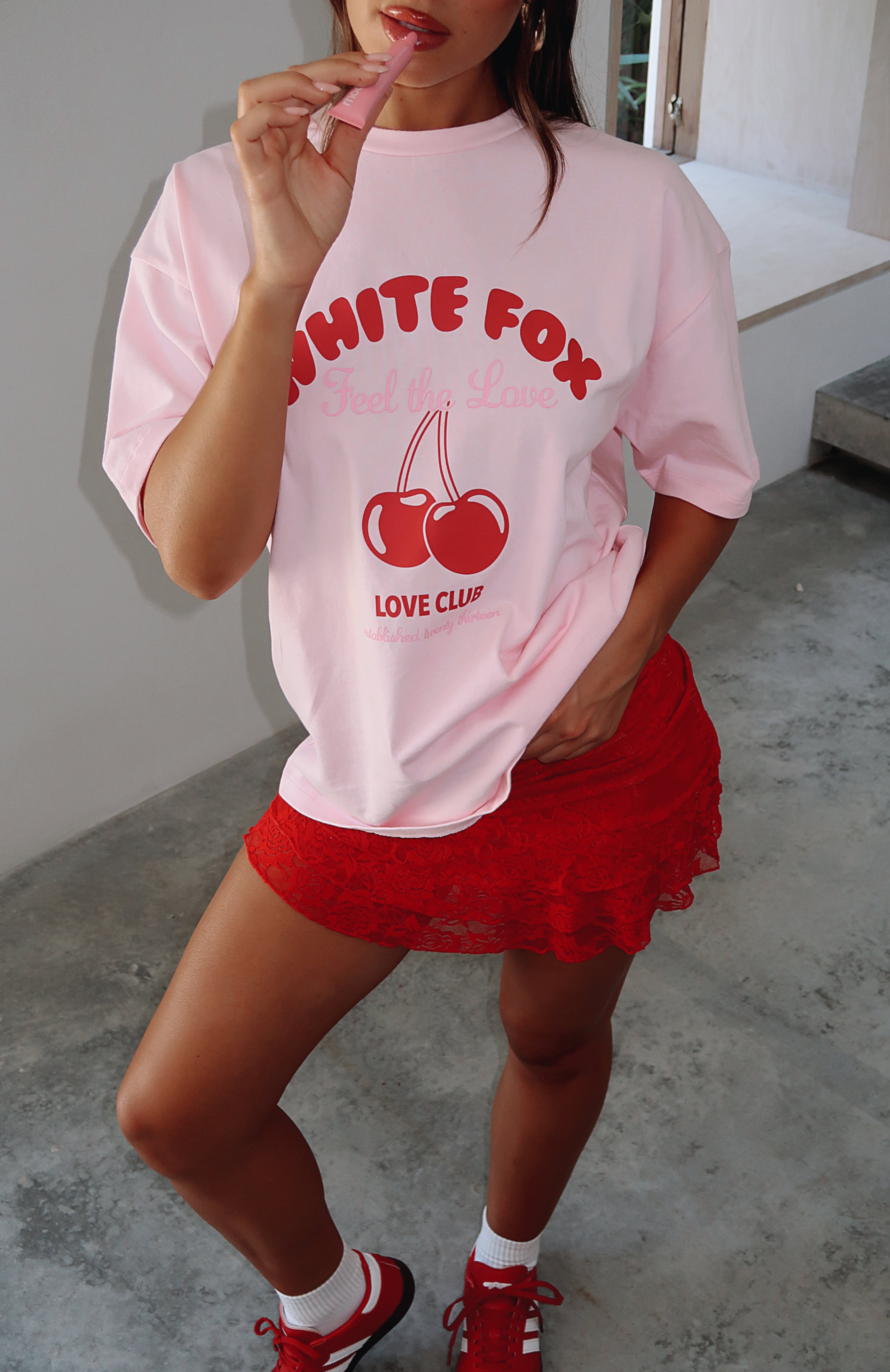 Love Me Tender Pink Oversized Cotton T-Shirt