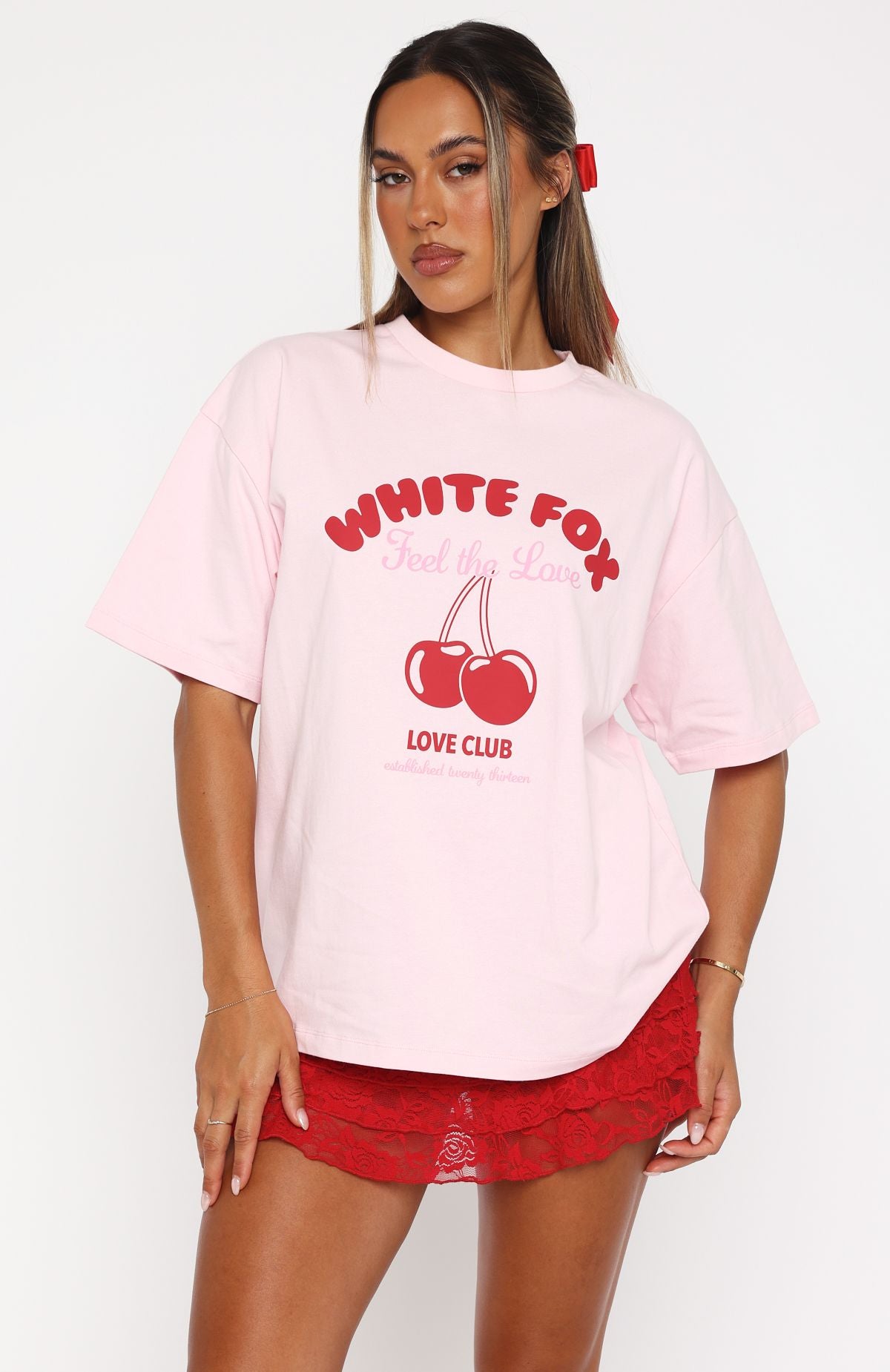 Love Me Tender Pink Oversized Cotton T-Shirt