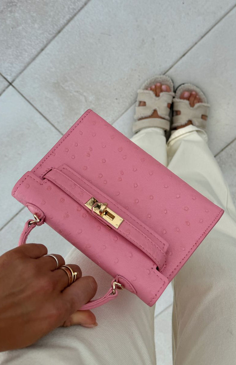 Hope Pink PU Leather Top Handle Bag for Women