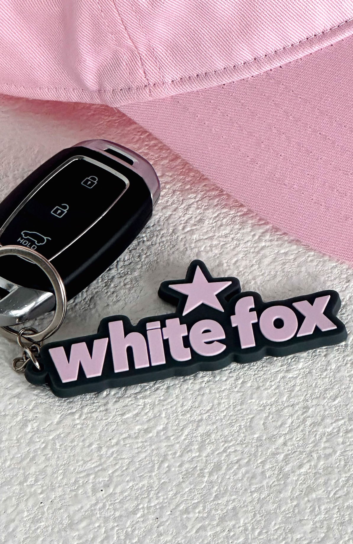 Charli Keychain - Charcoal & Pink Cute Accessory for Everyday Essentials