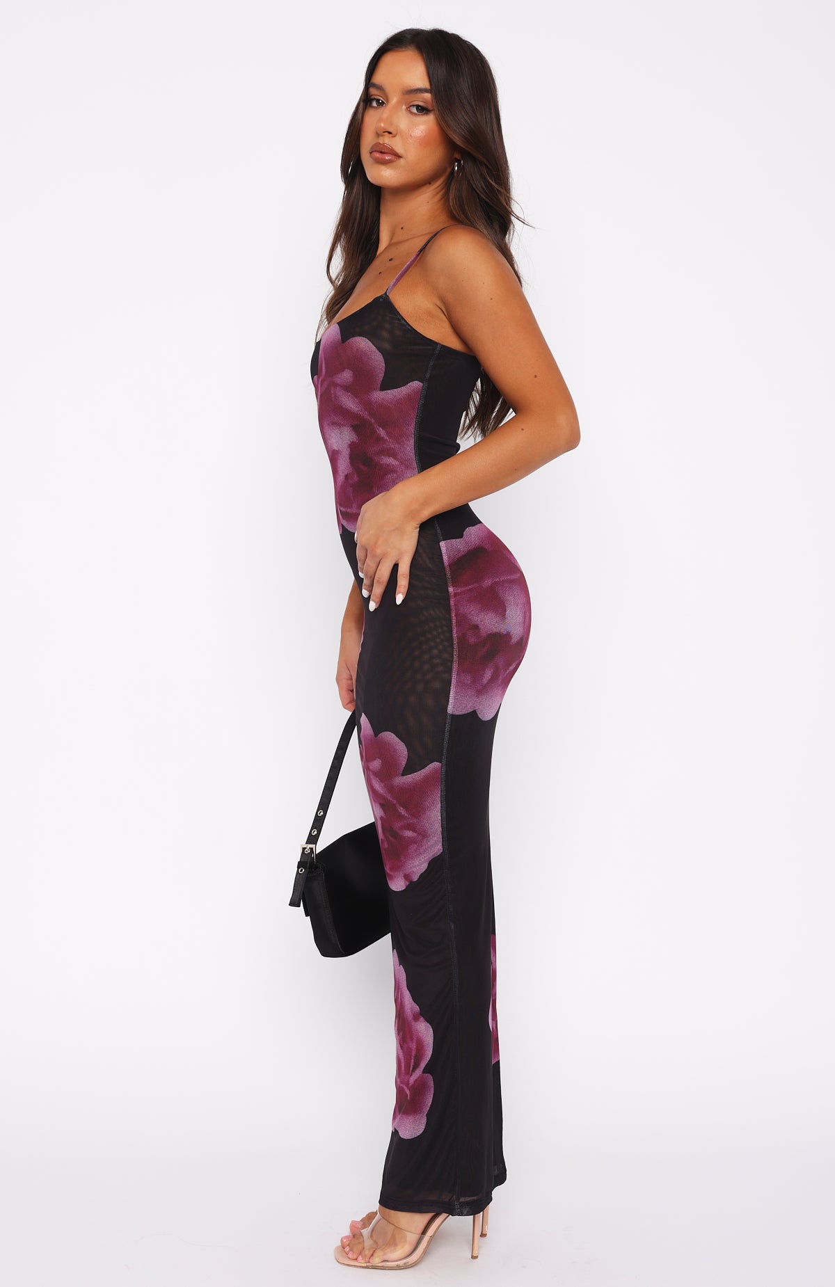 Floral Maxi Dress with Adjustable Straps - Midnight Peony