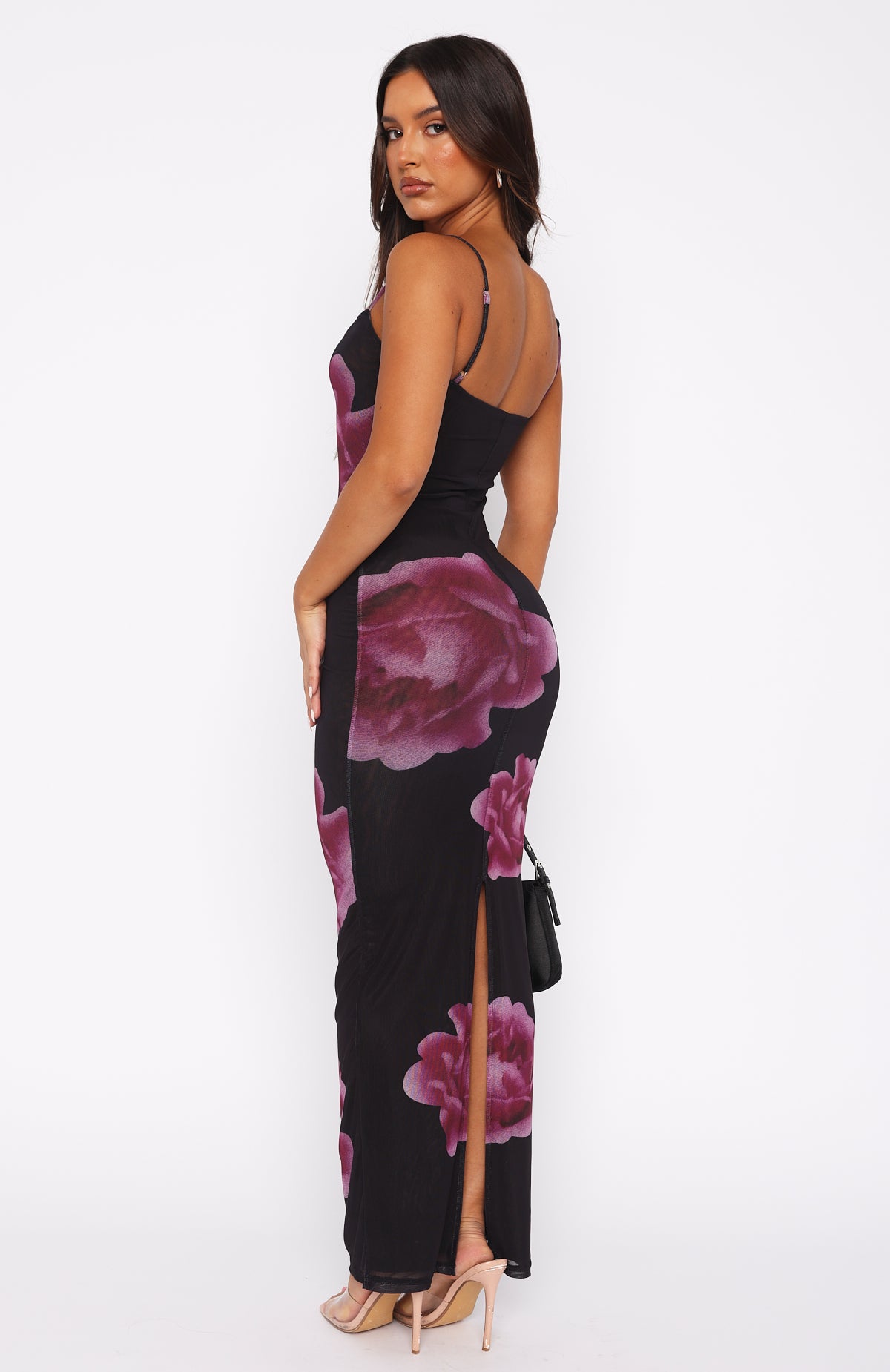 Floral Maxi Dress with Adjustable Straps - Midnight Peony
