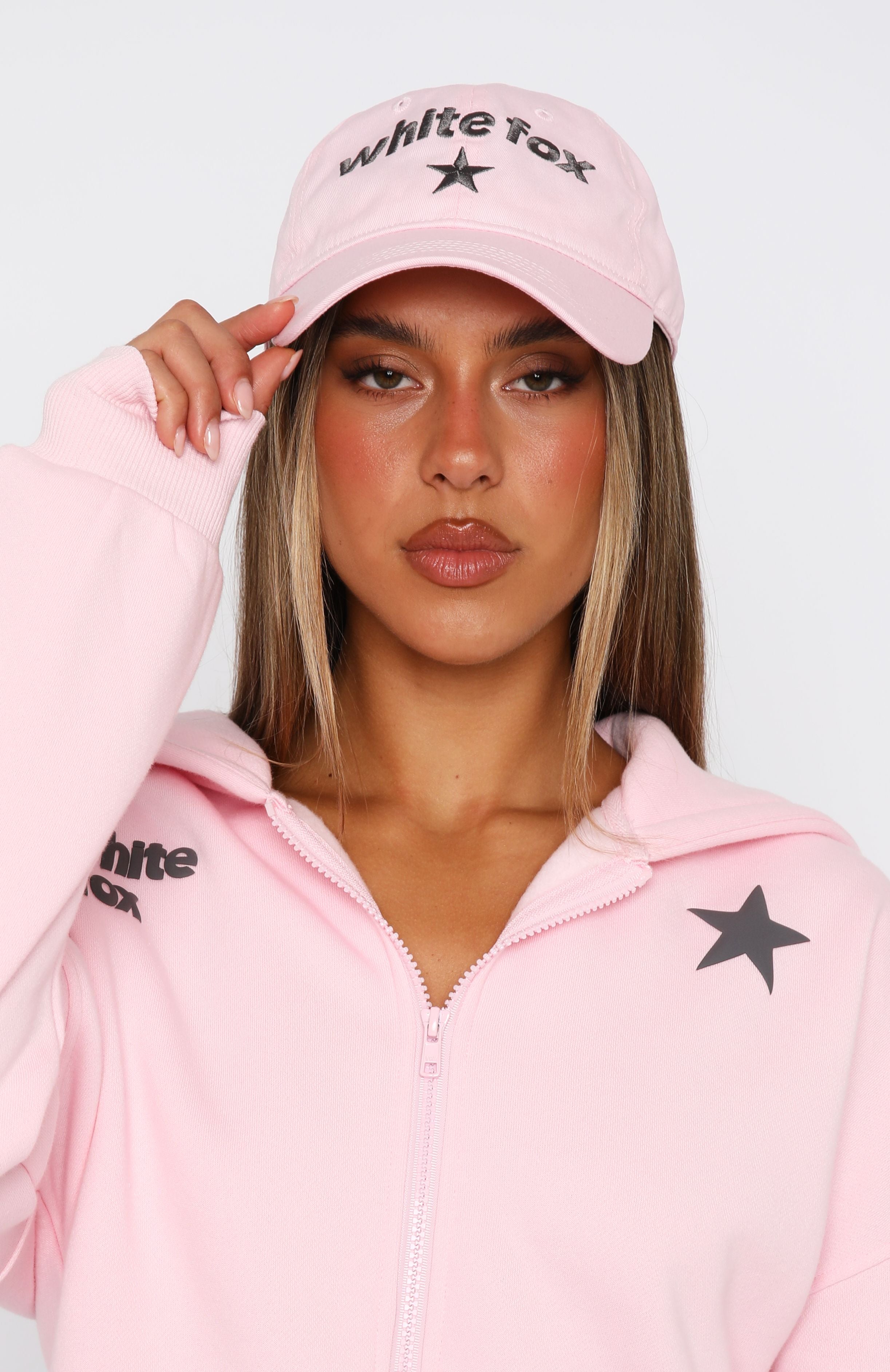 Pink Snapback Cap with White Fox Logo - From The Archives