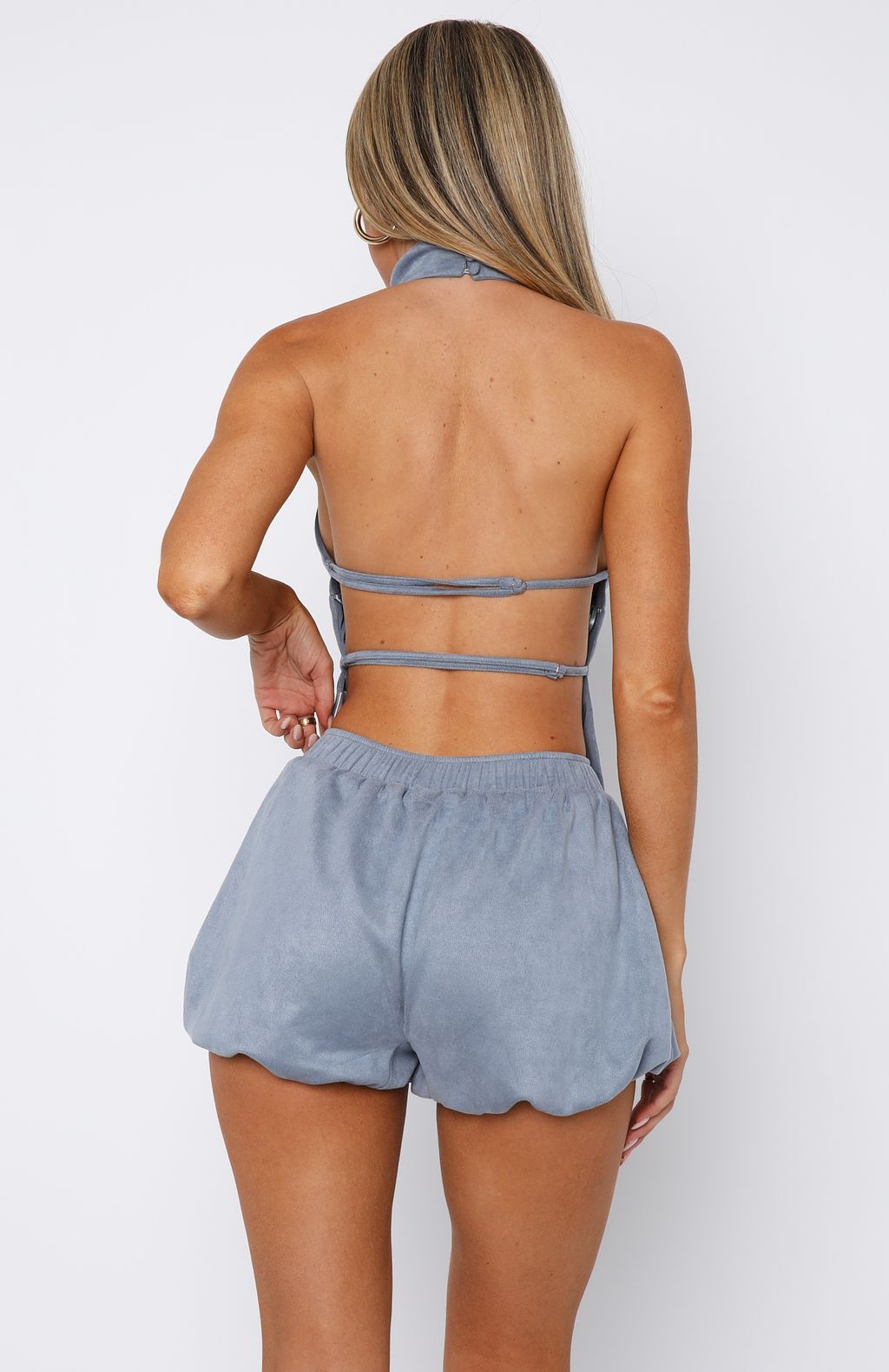 Still Love Me Cornflower Blue Halter Top - Backless & Adjustable