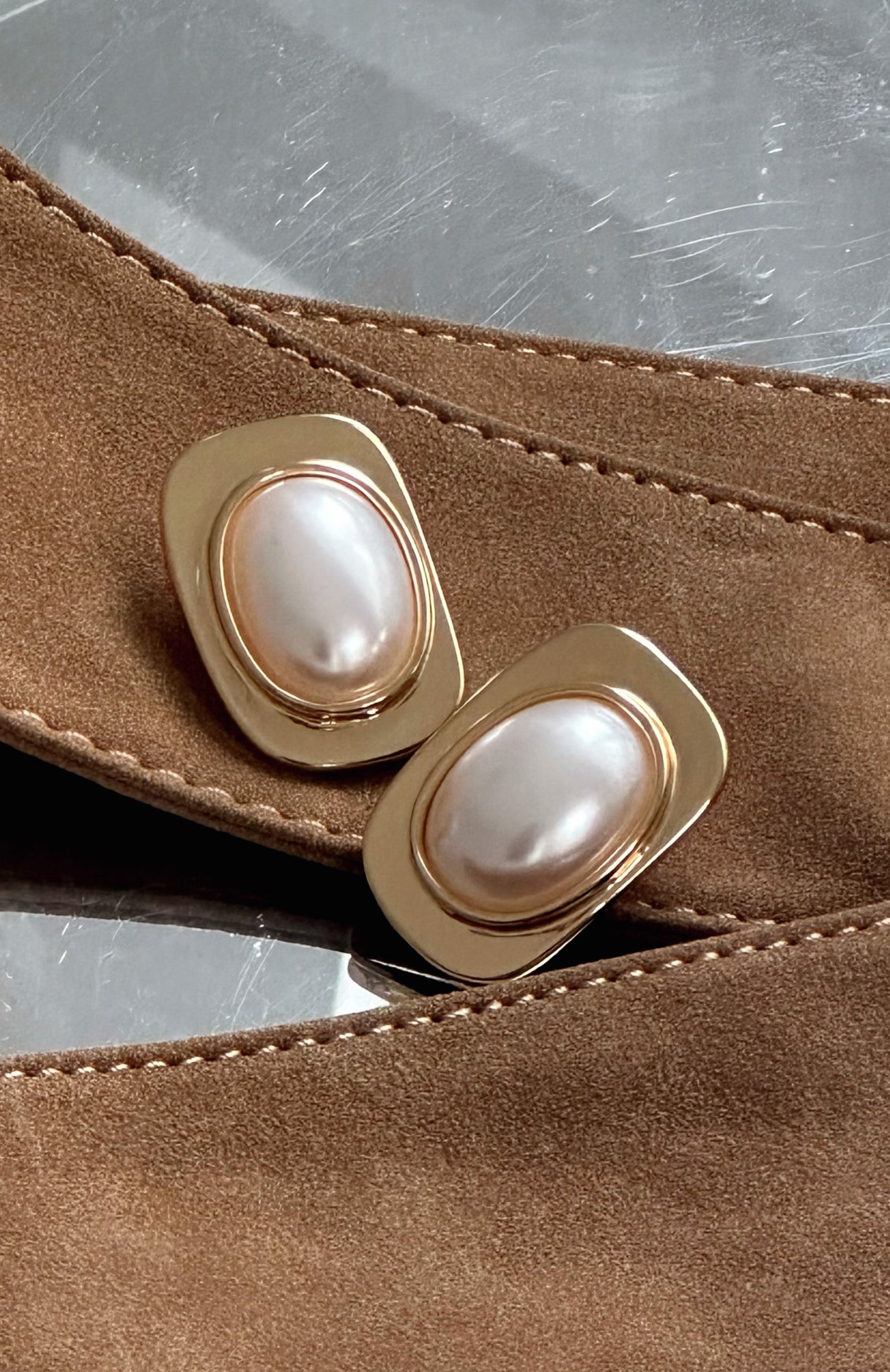 Gold Pearl Drop Earrings – Leigh Oversized Statement Jewelry