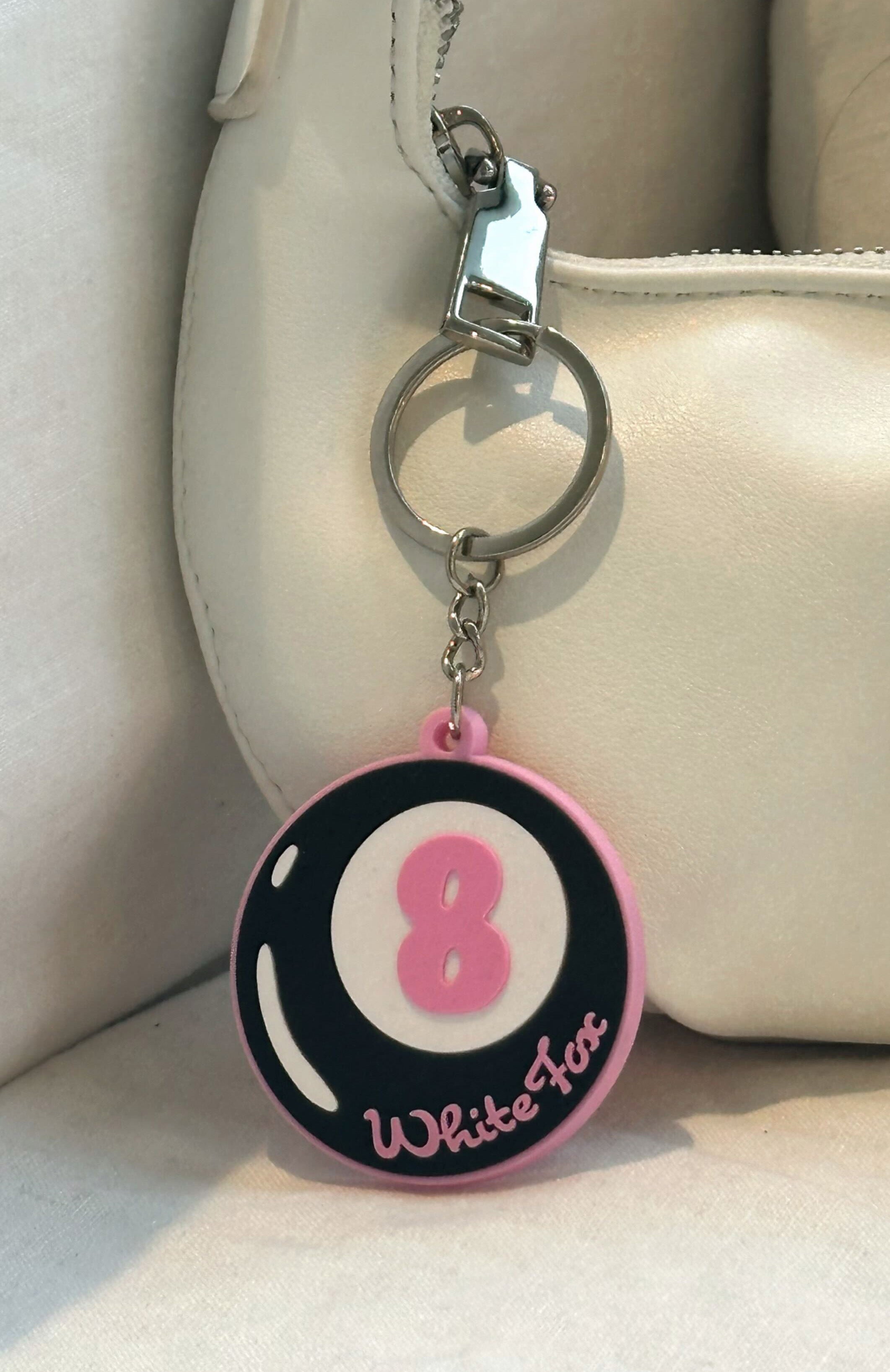 Black Rubber Keychain with Puff Print Logo – In Motion