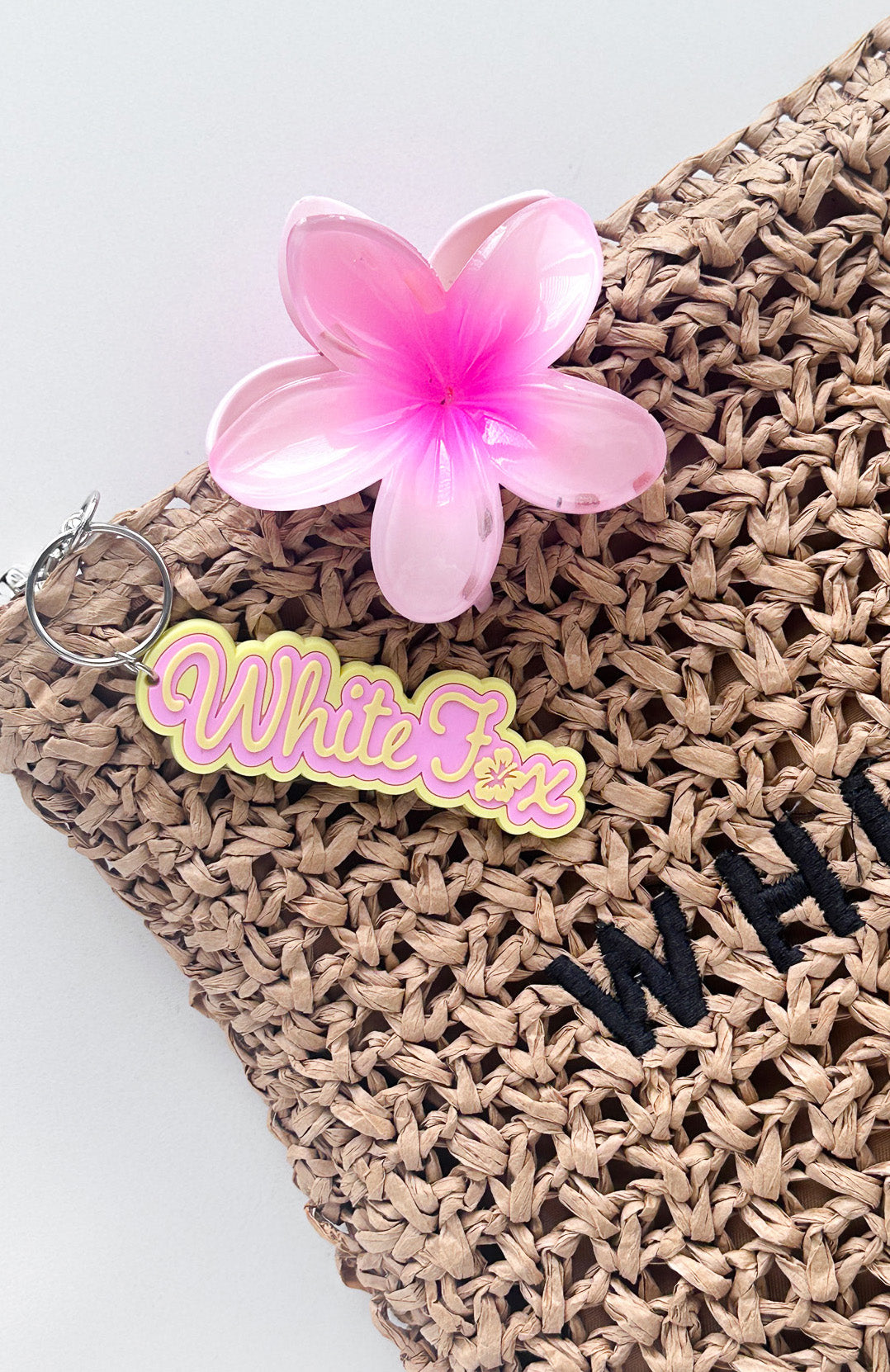 Got The Sun Rubber Keychain - Yellow & Pink Puff Print Design