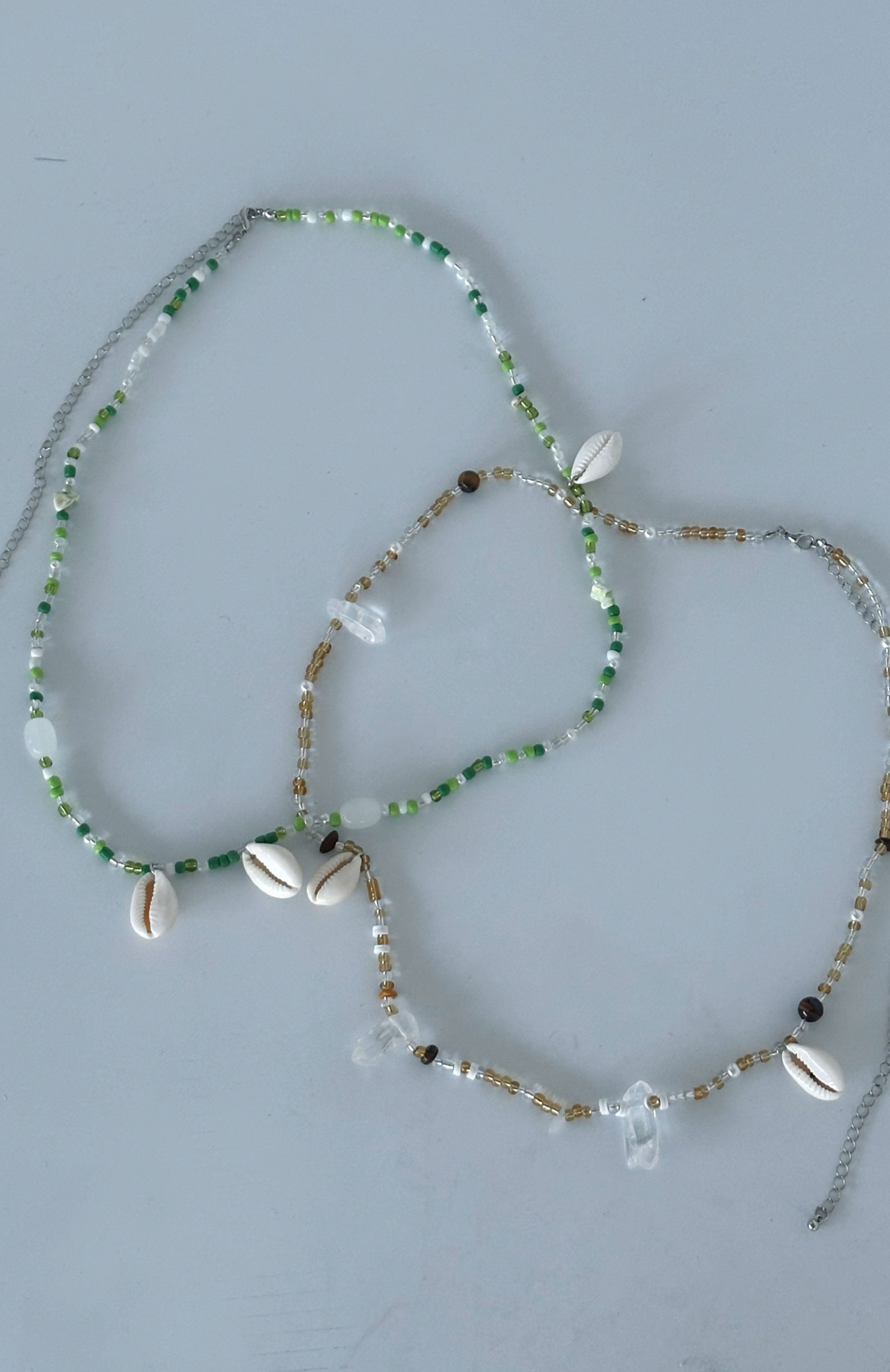 Hanalei Green & Gold Beaded Body Chain with Shell Detailing