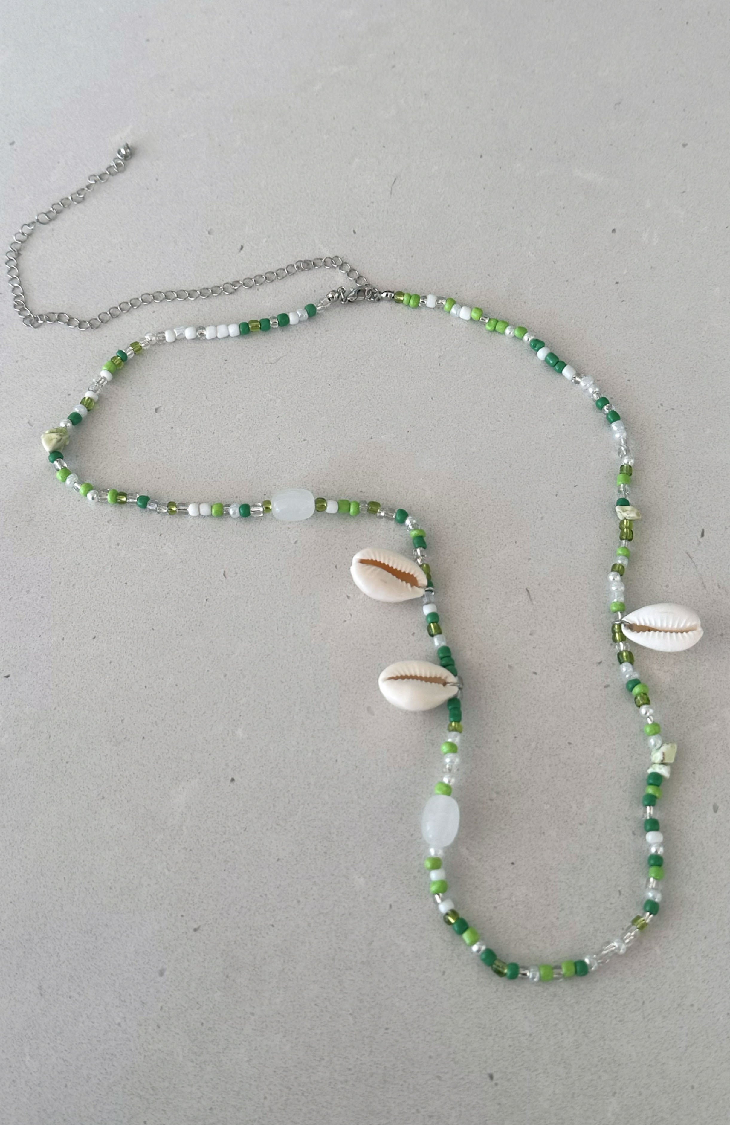 Hanalei Green & Gold Beaded Body Chain with Shell Detailing