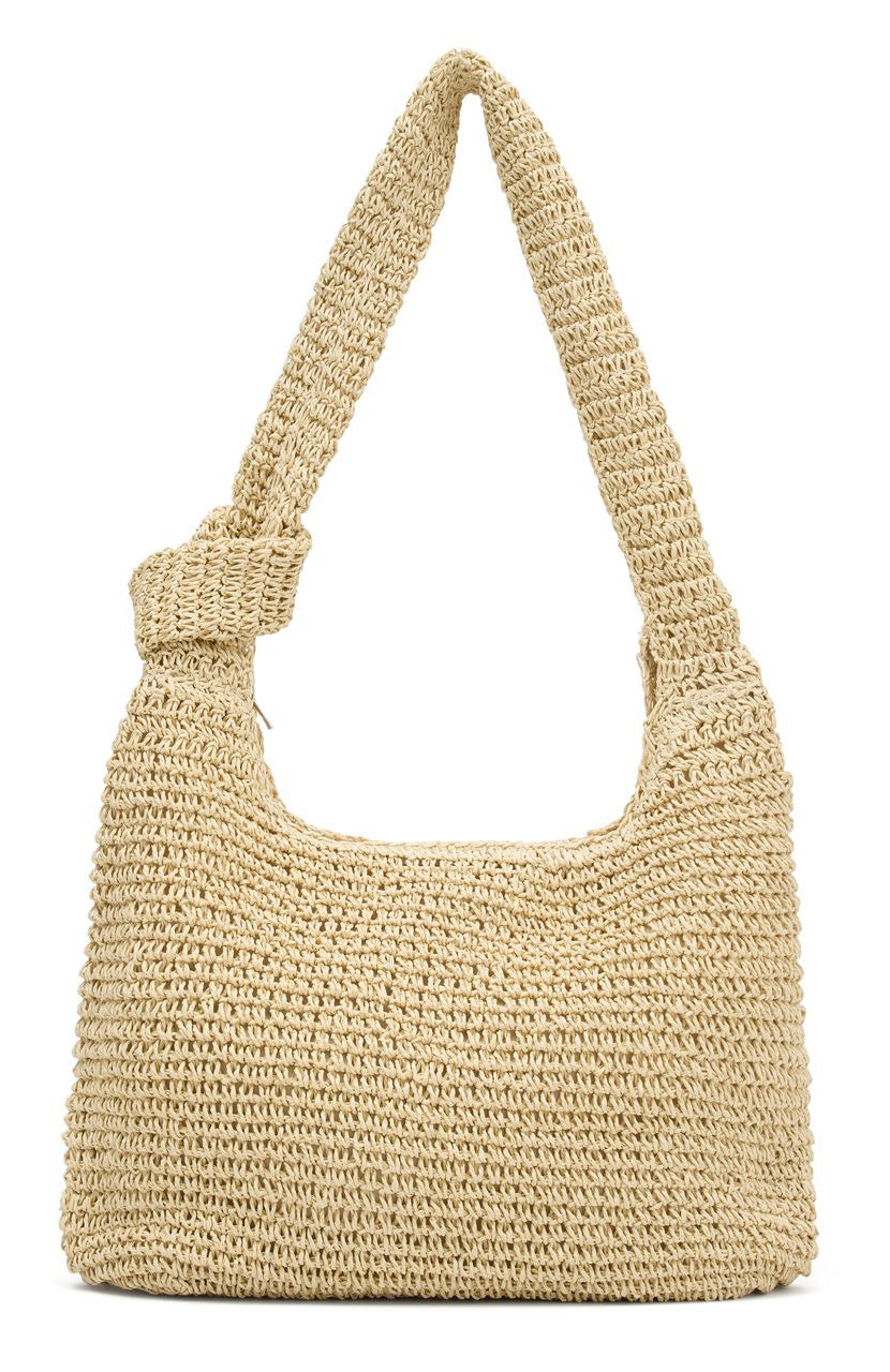 Asher Natural Straw Shoulder Bag for Beach & Travel