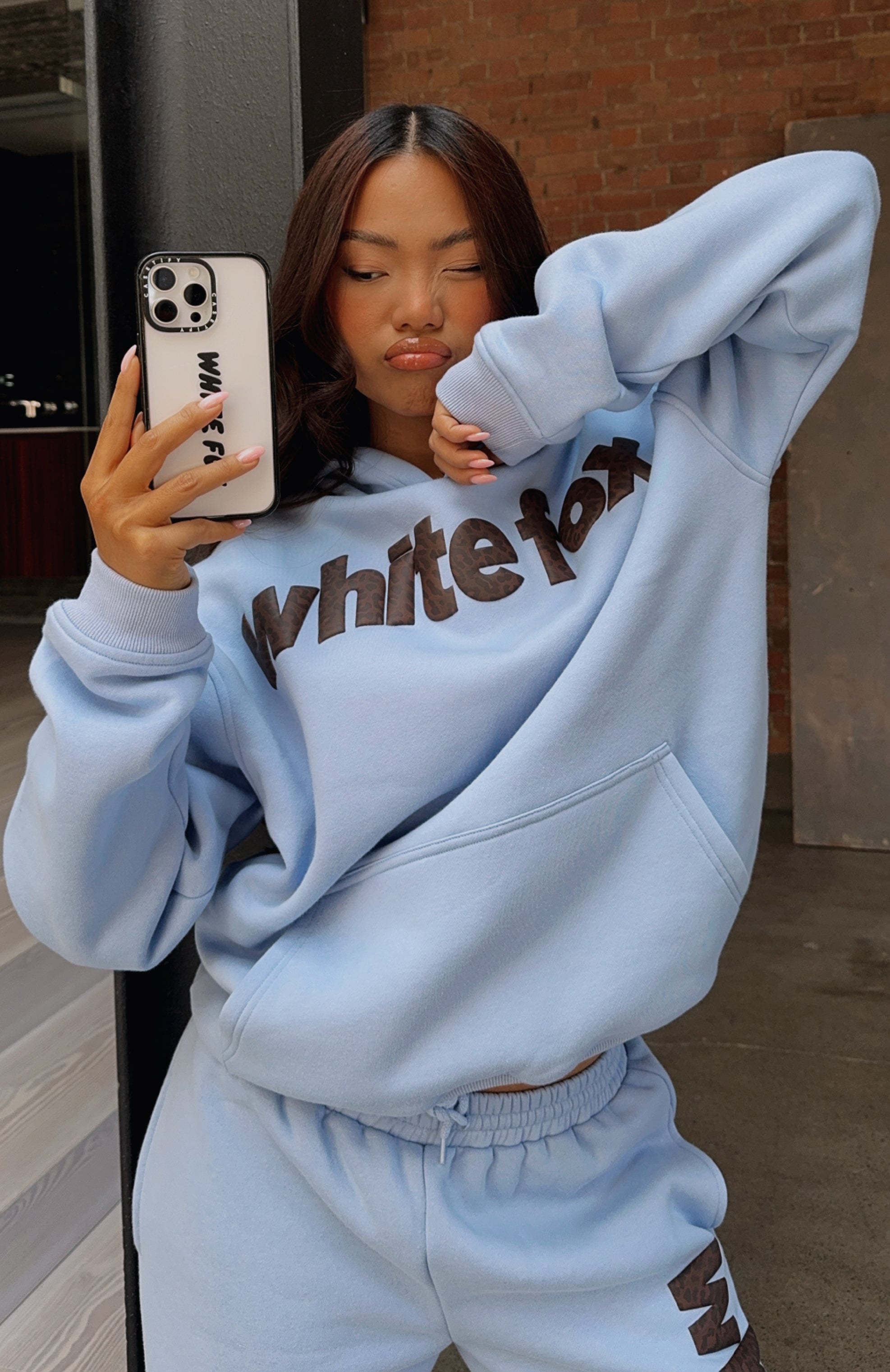 From The Archives Allora Oversized Blue Hoodie - Fleece Lined