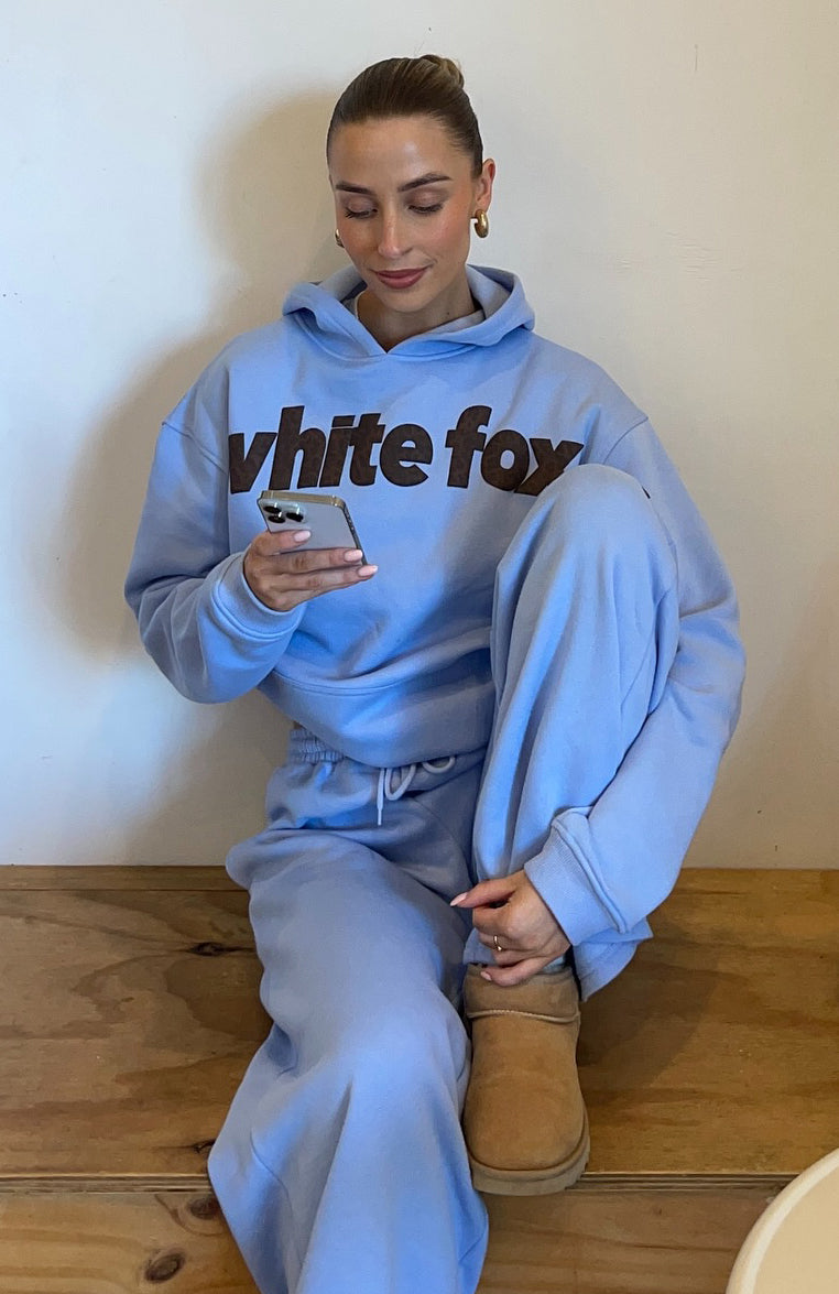 From The Archives Allora Oversized Blue Hoodie - Fleece Lined