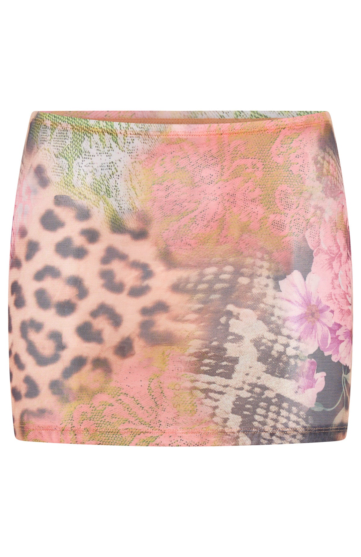 Coastal Breeze Sheer Mini Skirt - Safari Bloom Beachwear
