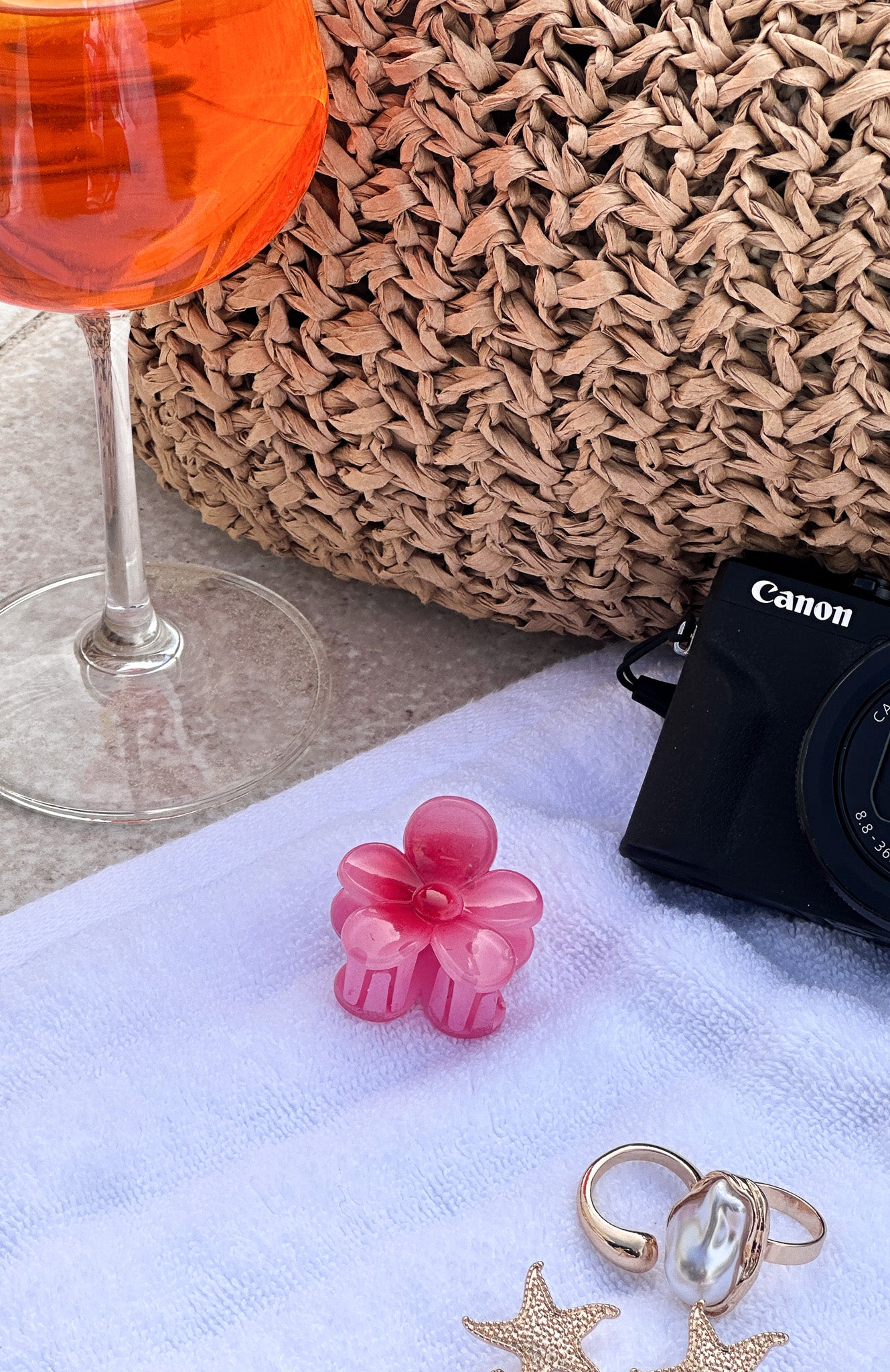 Josephine Mini Flower Hair Clip - Hot Pink Plastic Hair Accessory