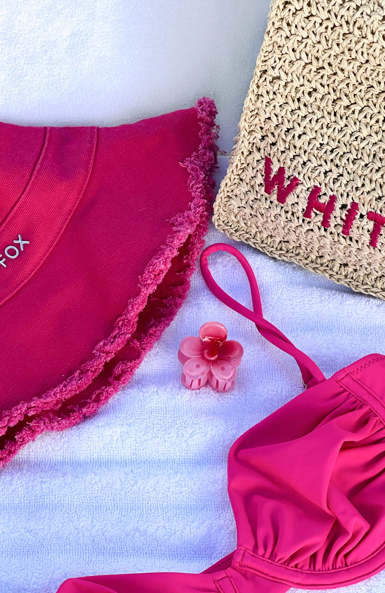 Josephine Mini Flower Hair Clip - Hot Pink Plastic Hair Accessory