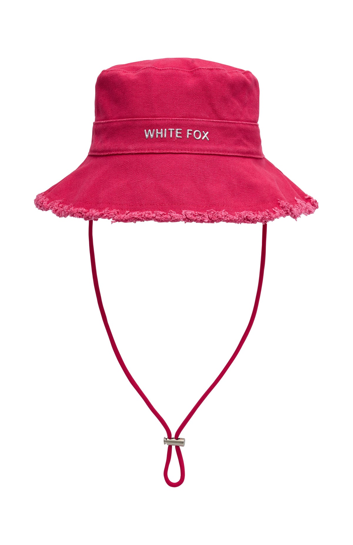 Hot Pink Cotton Bucket Hat with Adjustable Drawstring – White Fox