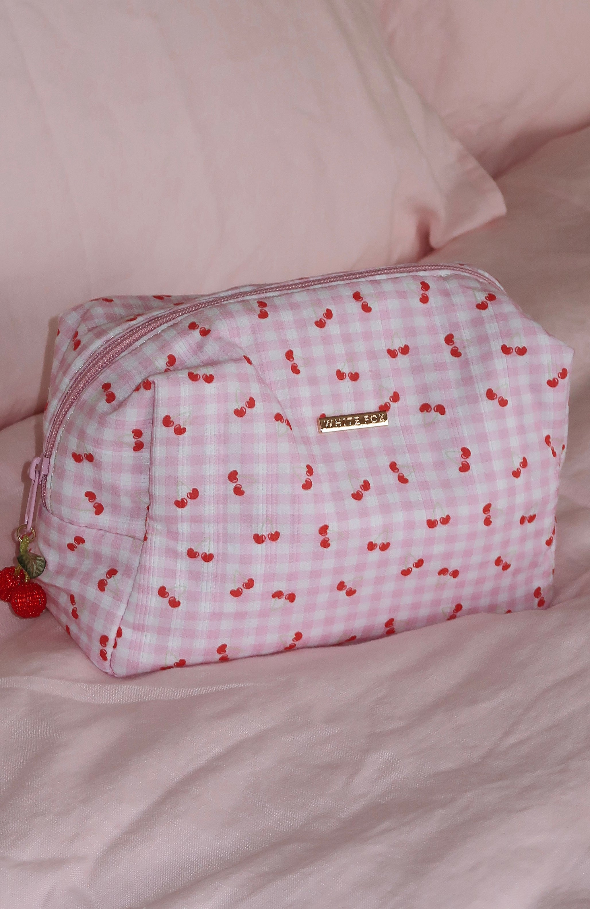 Later Love Cherry Dream Quilted Cotton Cosmetic Bag