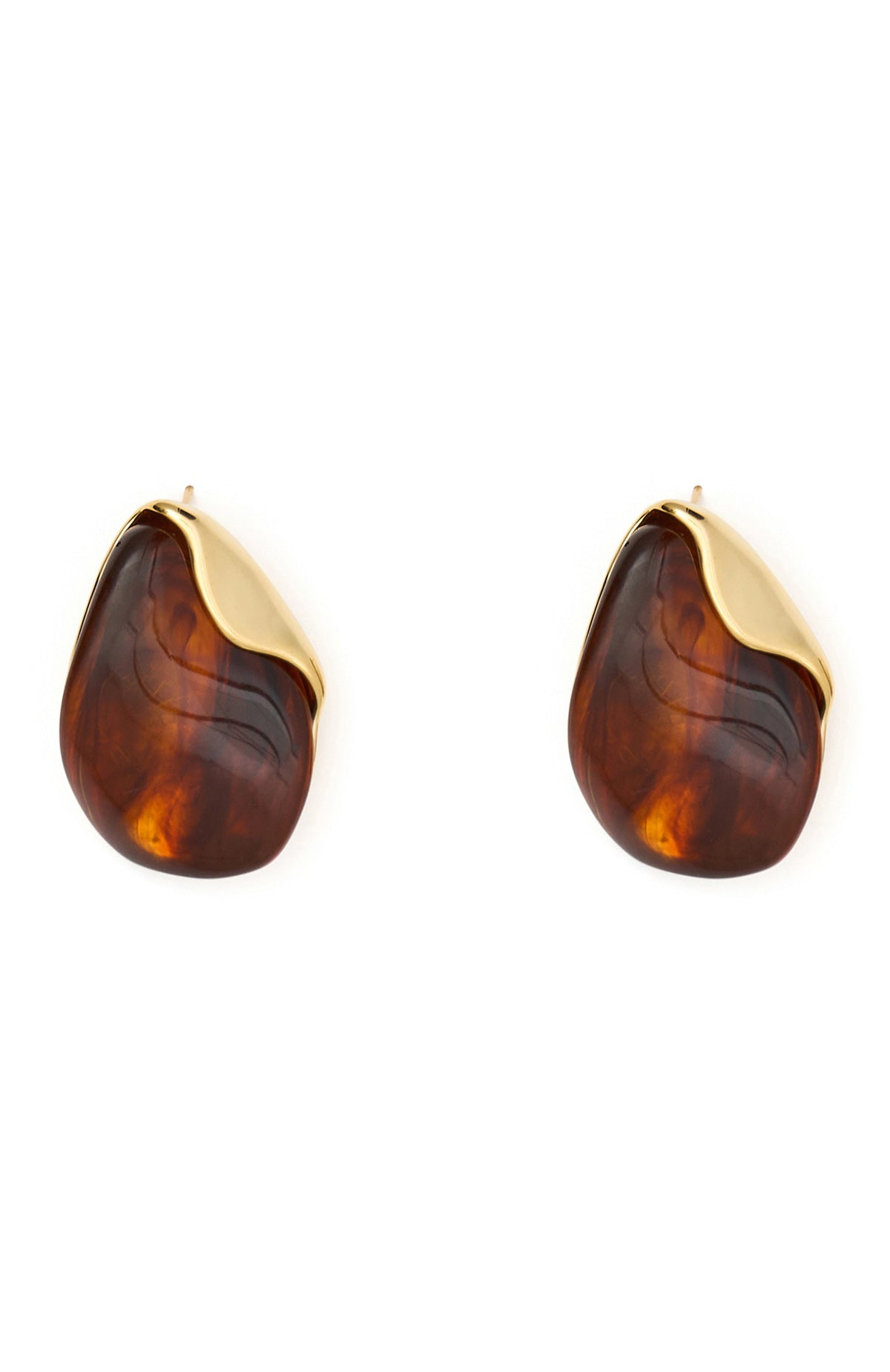 Gold Theodore Earrings with Crystal Studs – Irregular Shape