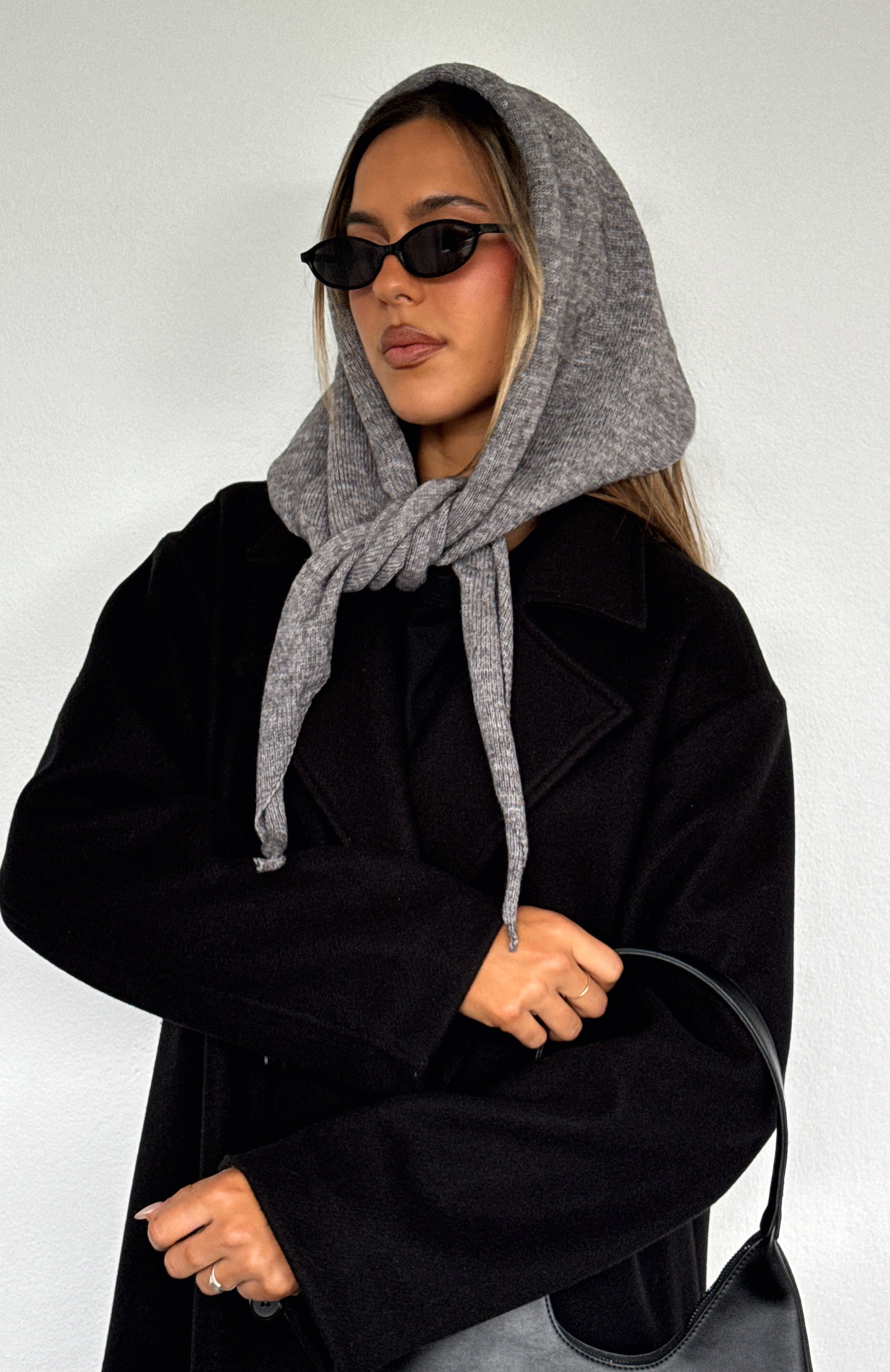 Audrey Charcoal Triangle Scarf - Stylish & Versatile Wrap