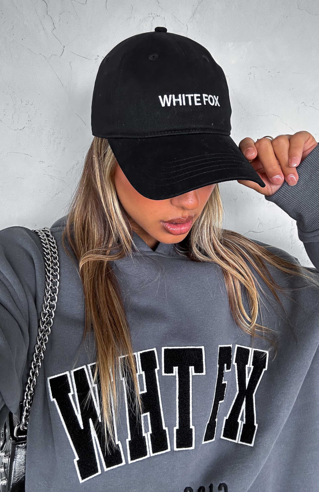 White Fox Time To Travel Snapback Cap - Black Cotton Hat