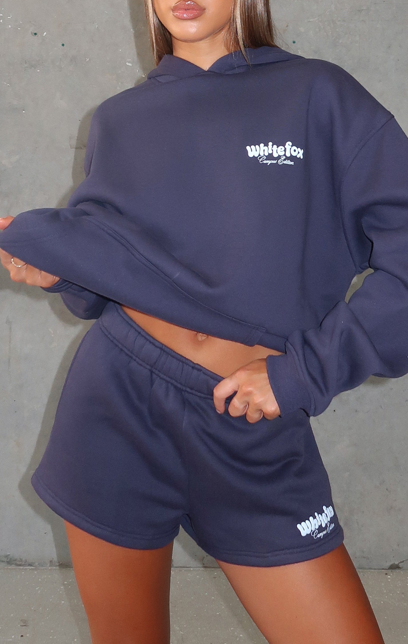 High Above Navy Oversized Hoodie - Drop Shoulder & Fleece Lined