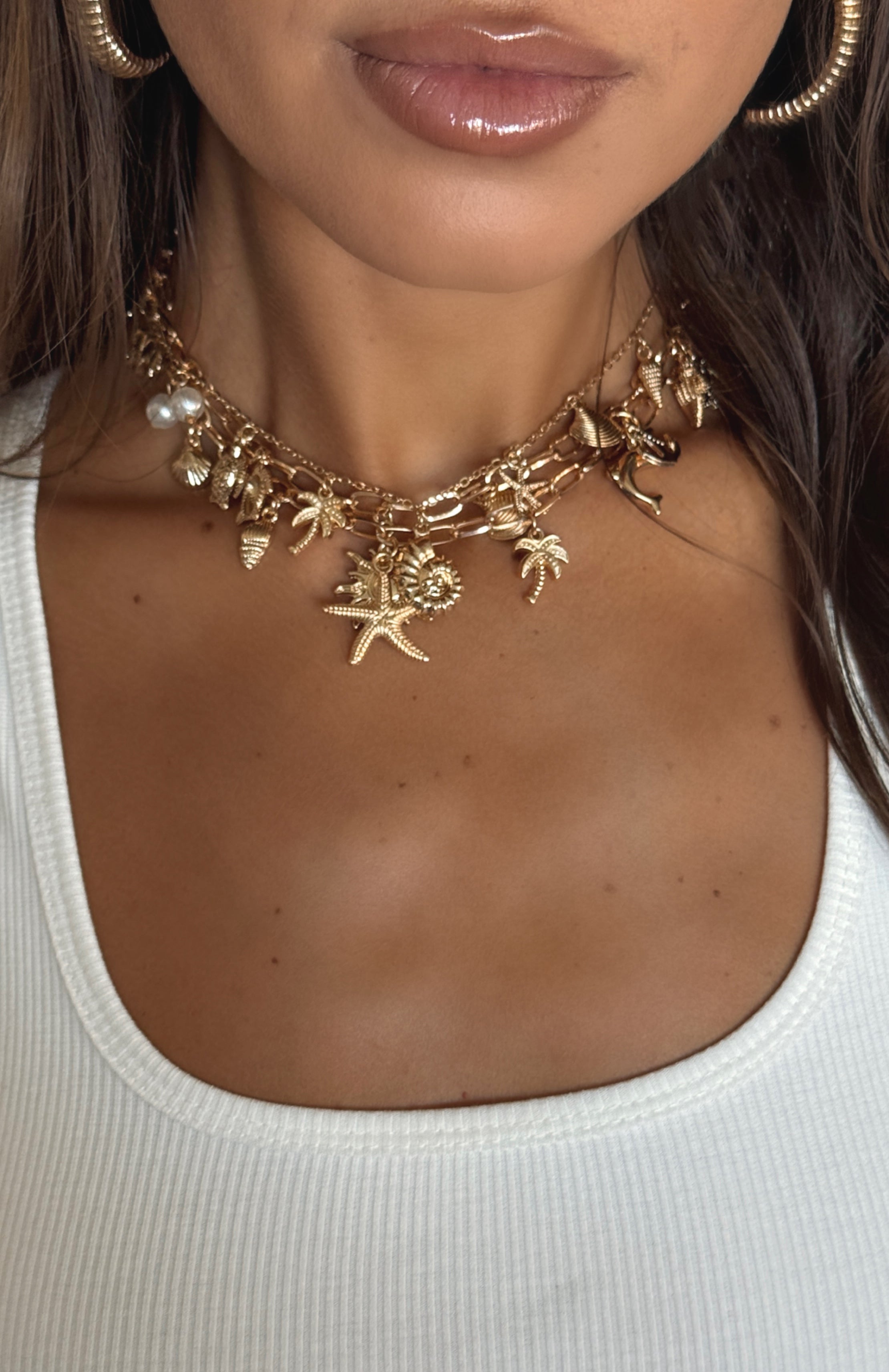 Gold Mayer Necklace 3 Piece Set - Charm Design Jewelry