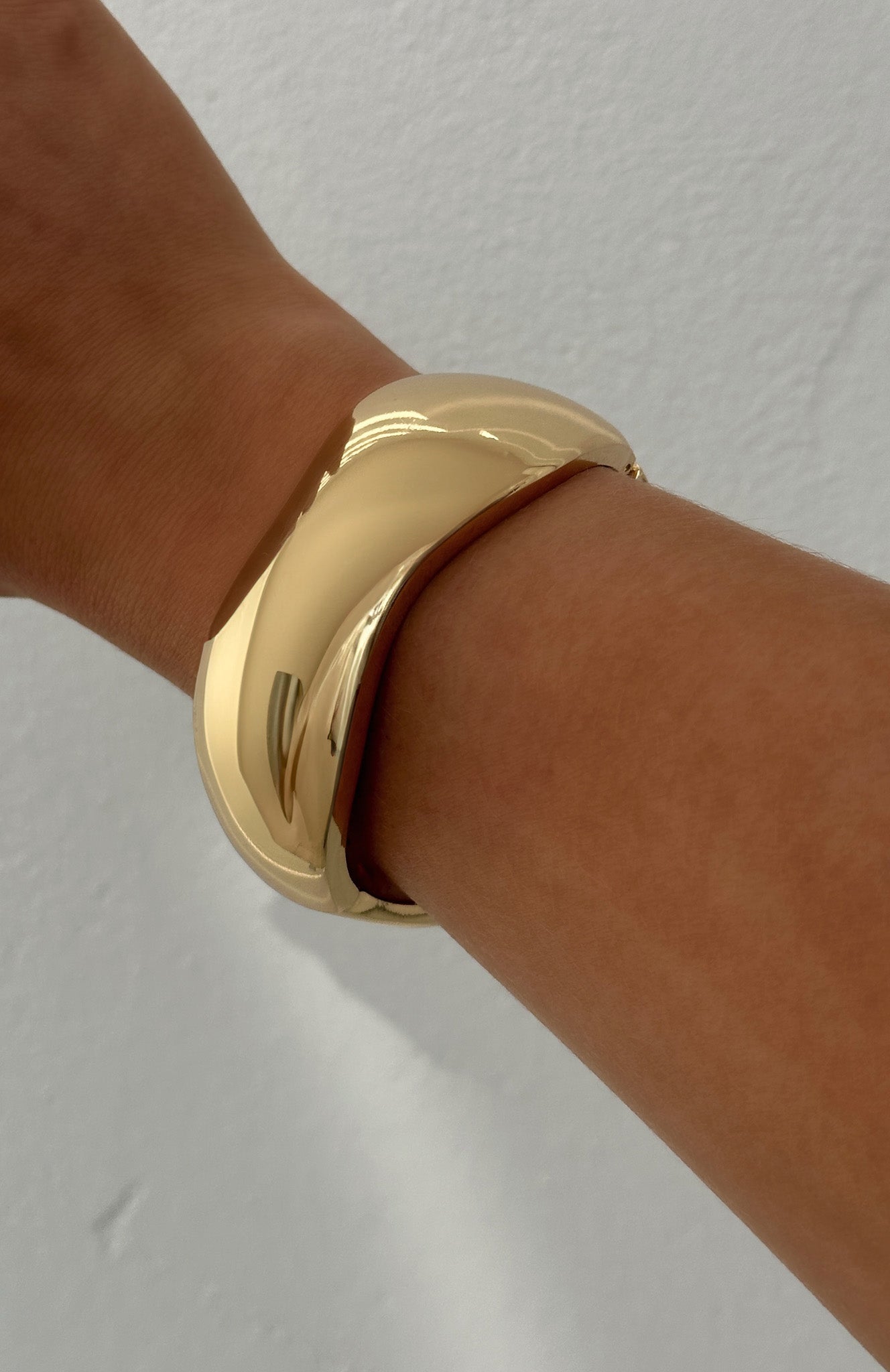 Gold Plated Jayde Hinge Bangle Bracelet for Women