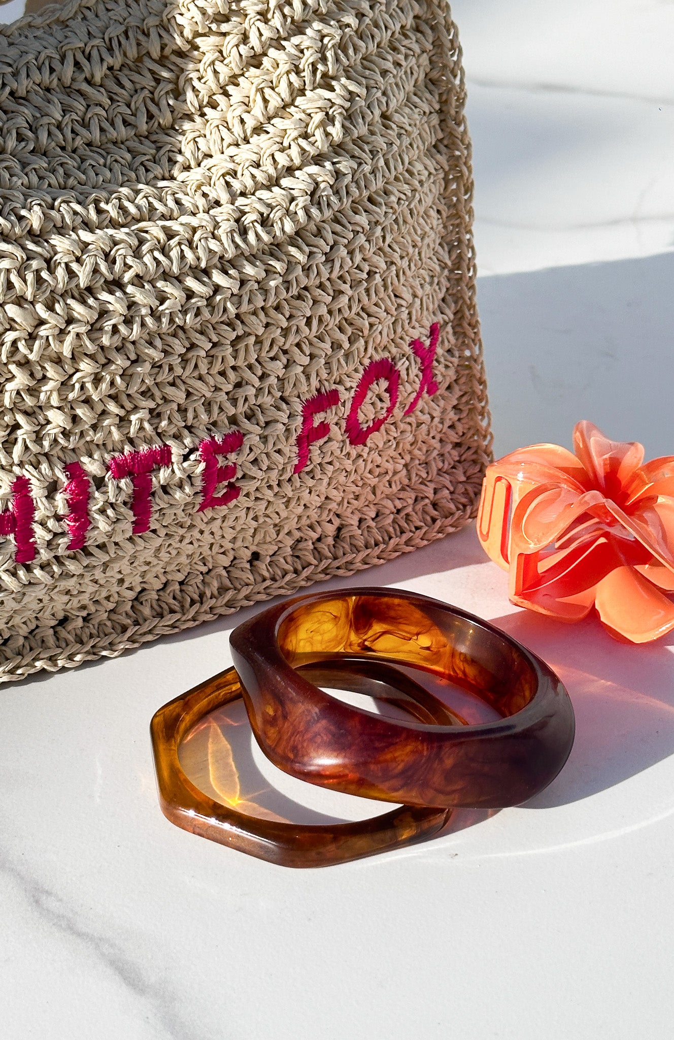 Bodie Tortoise Shell Bracelet Set - Acrylic Marble Design