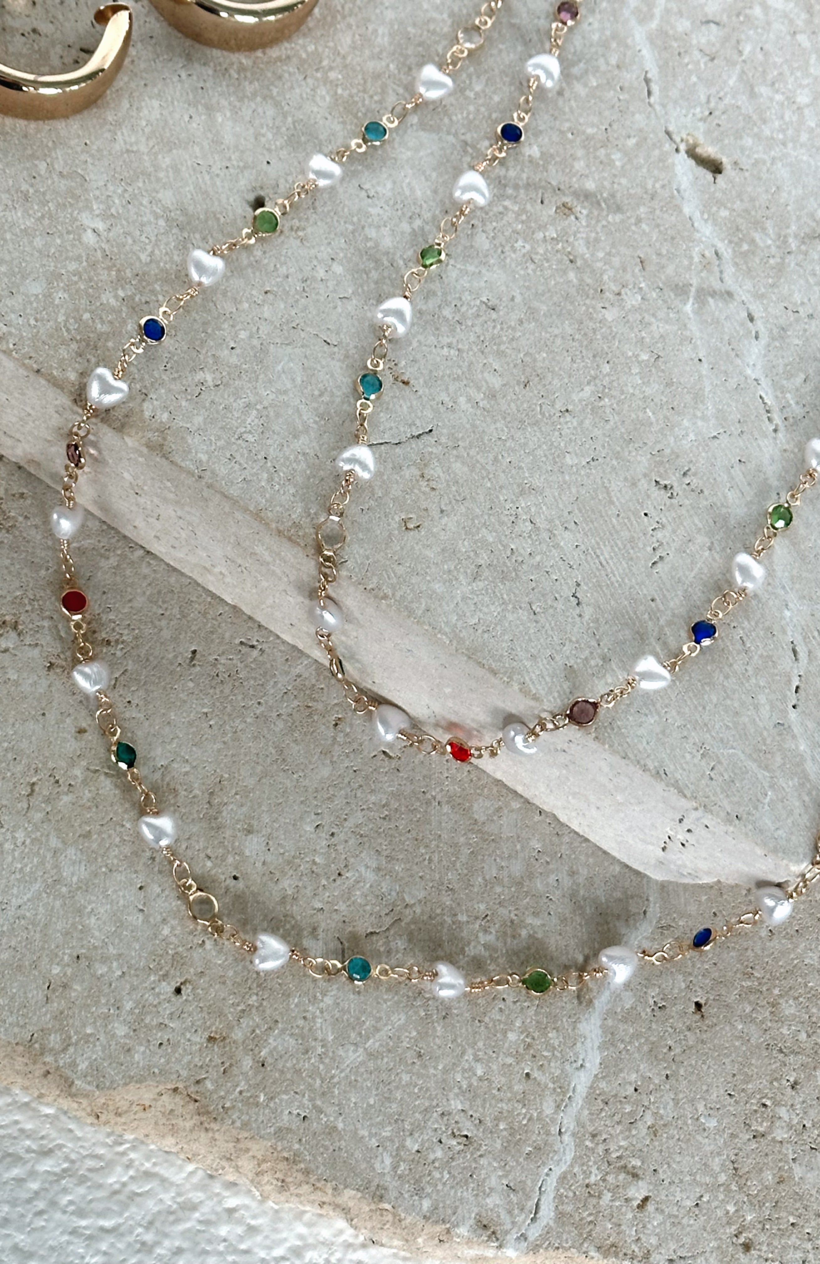 Gold Pearl Body Chain Katinka - Adjustable Beaded Jewelry