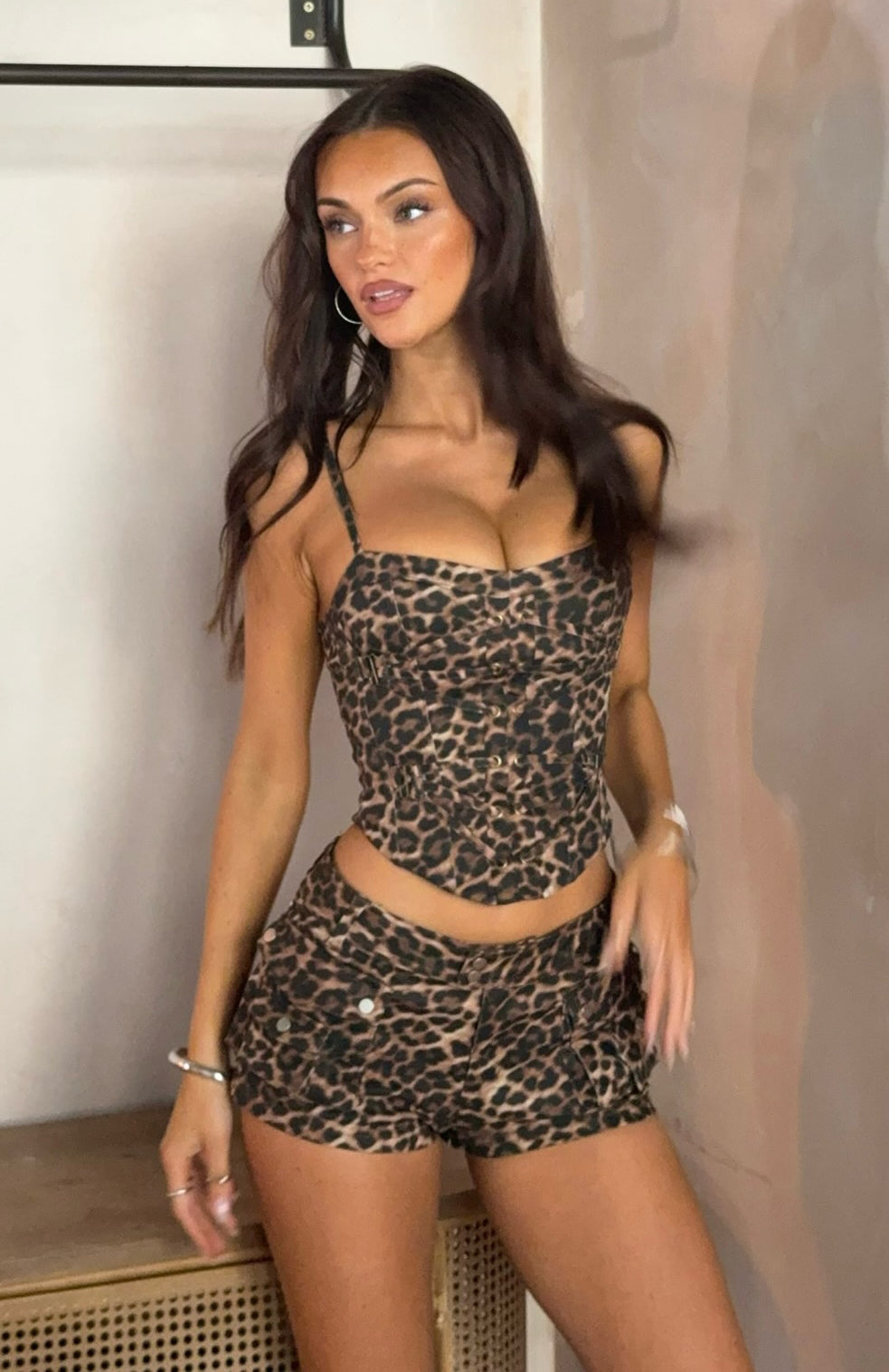 Exotic Spot Rodeo Bustier with Lace-Up & Boning