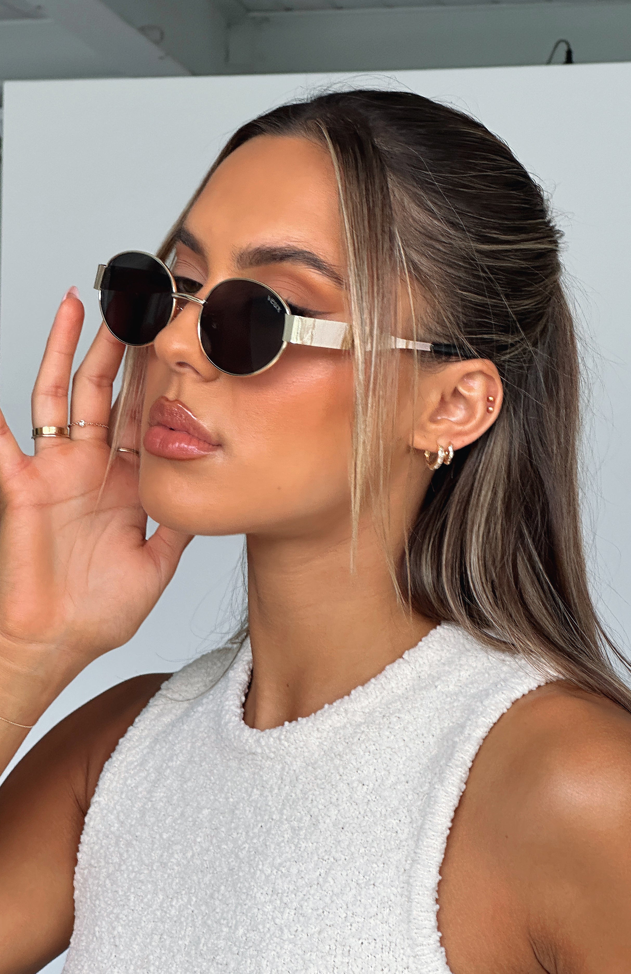 Oasis Gold & Black Sunglasses with Glass Lenses