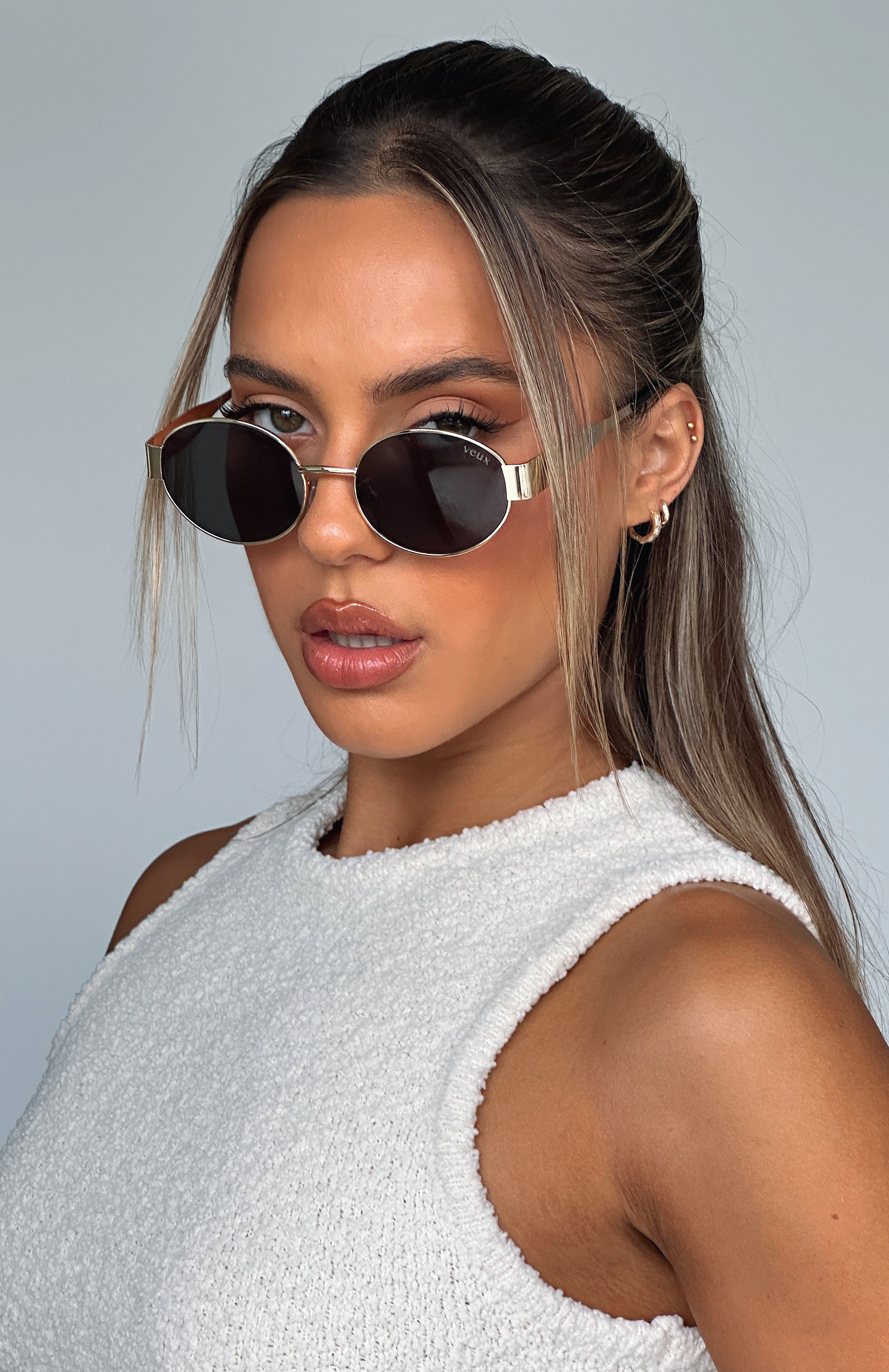 Oasis Gold & Black Sunglasses with Glass Lenses