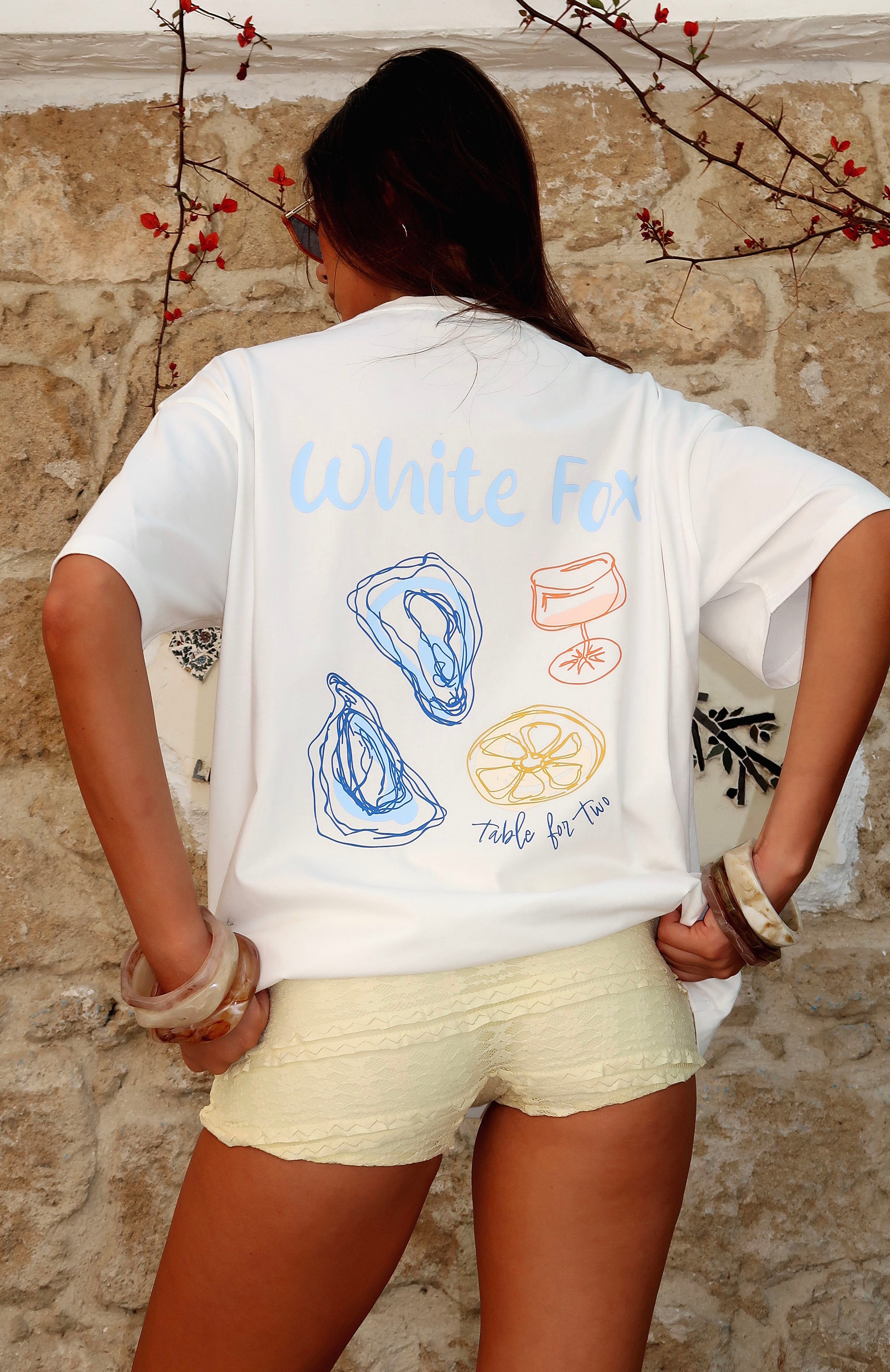 Mykonos Mindset White Oversized Cotton T-Shirt