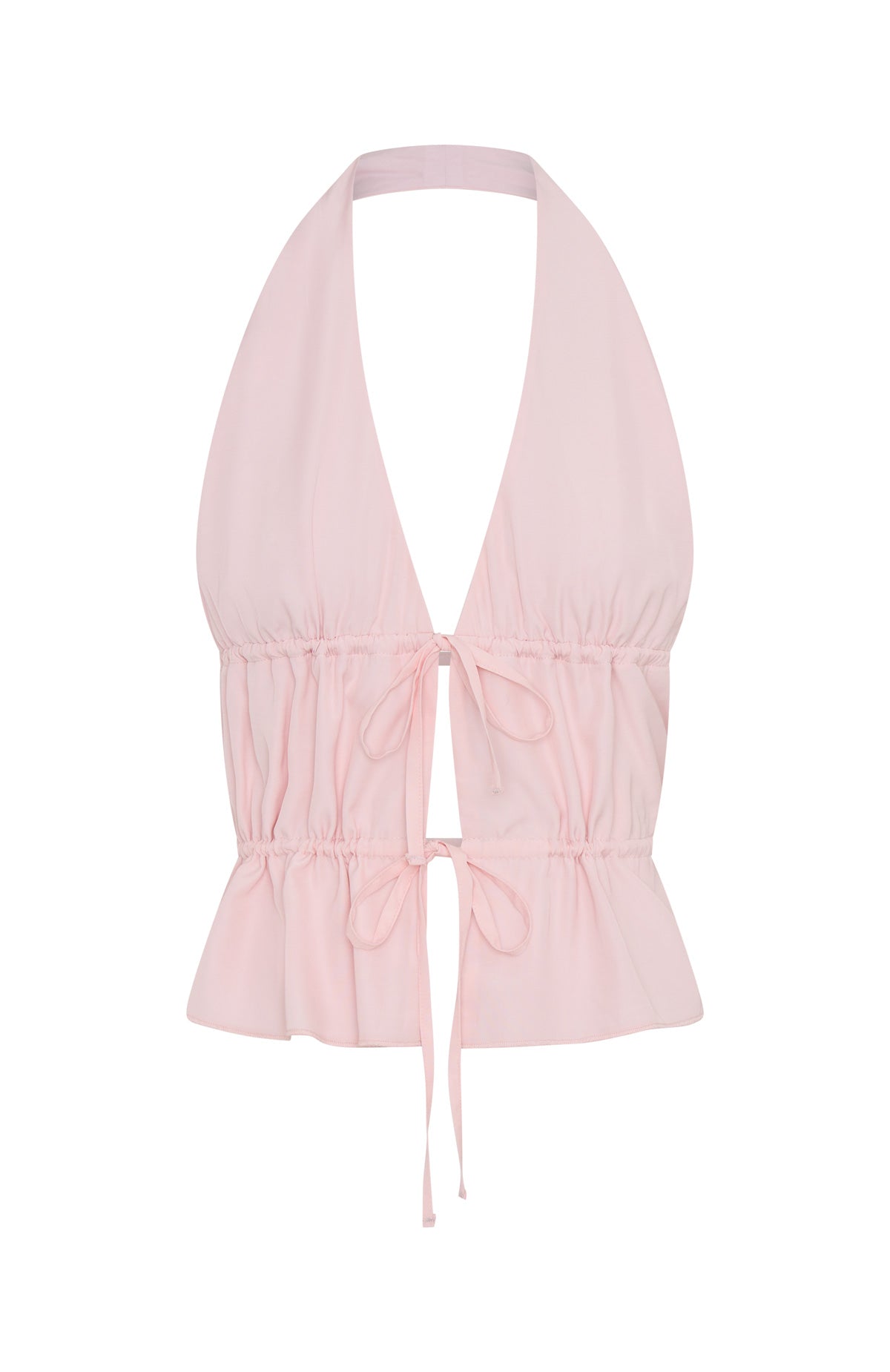 Happier Together Halter Top Baby Pink - Backless Summer Blouse