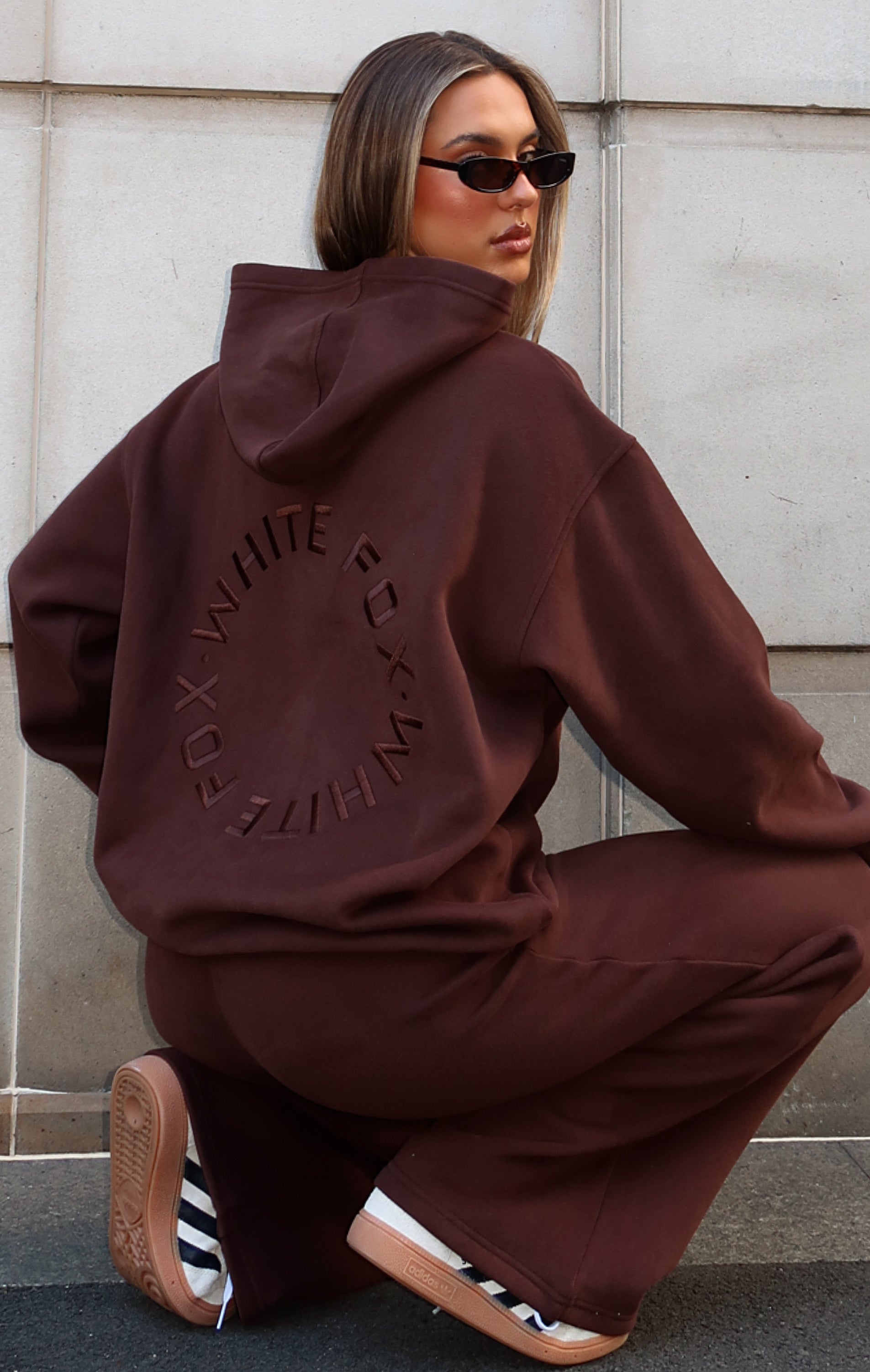 Stay Lifted Oversized Hoodie - Bitter Chocolate Fleece Pullover