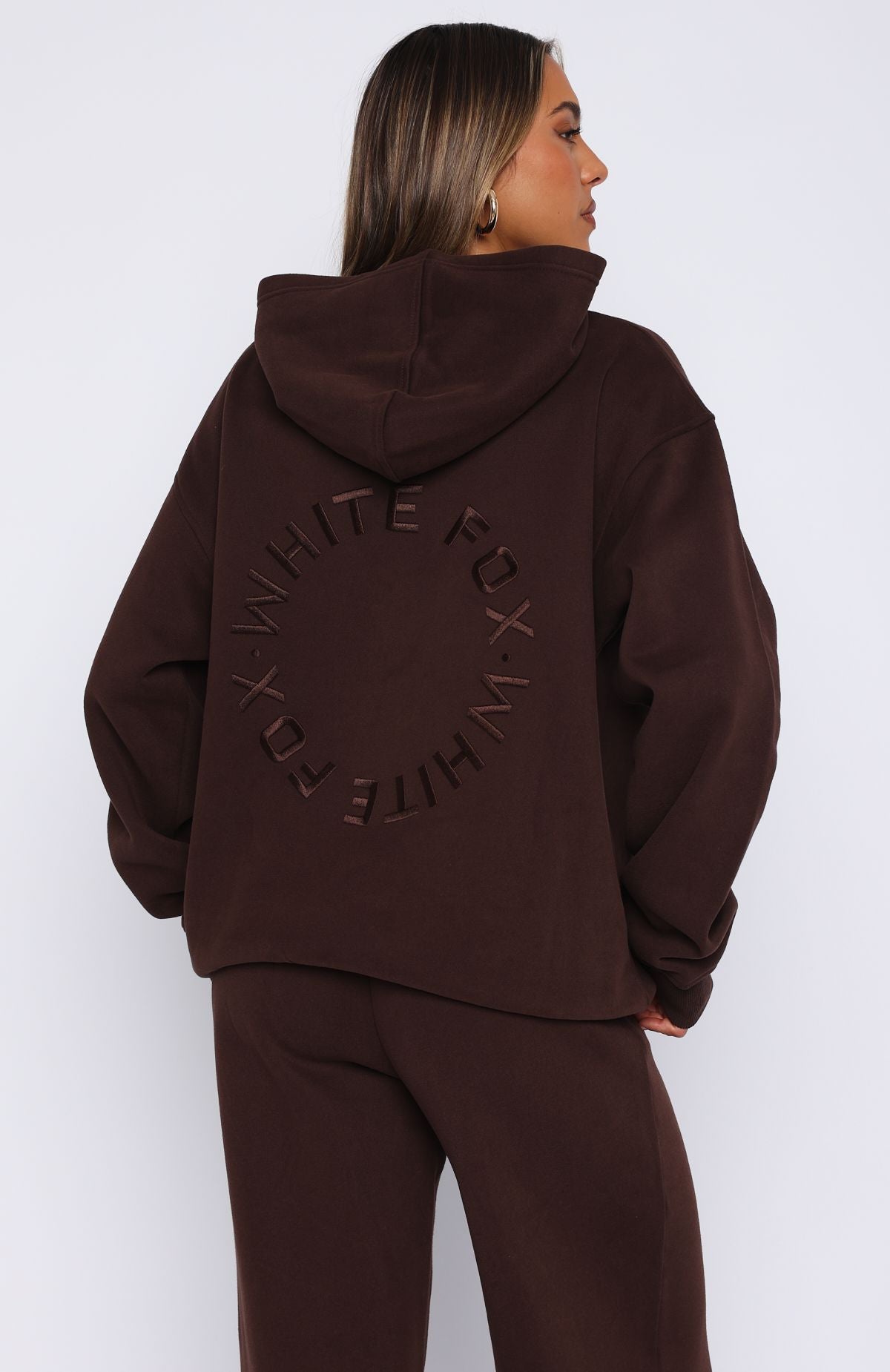 Stay Lifted Oversized Hoodie - Bitter Chocolate Fleece Pullover