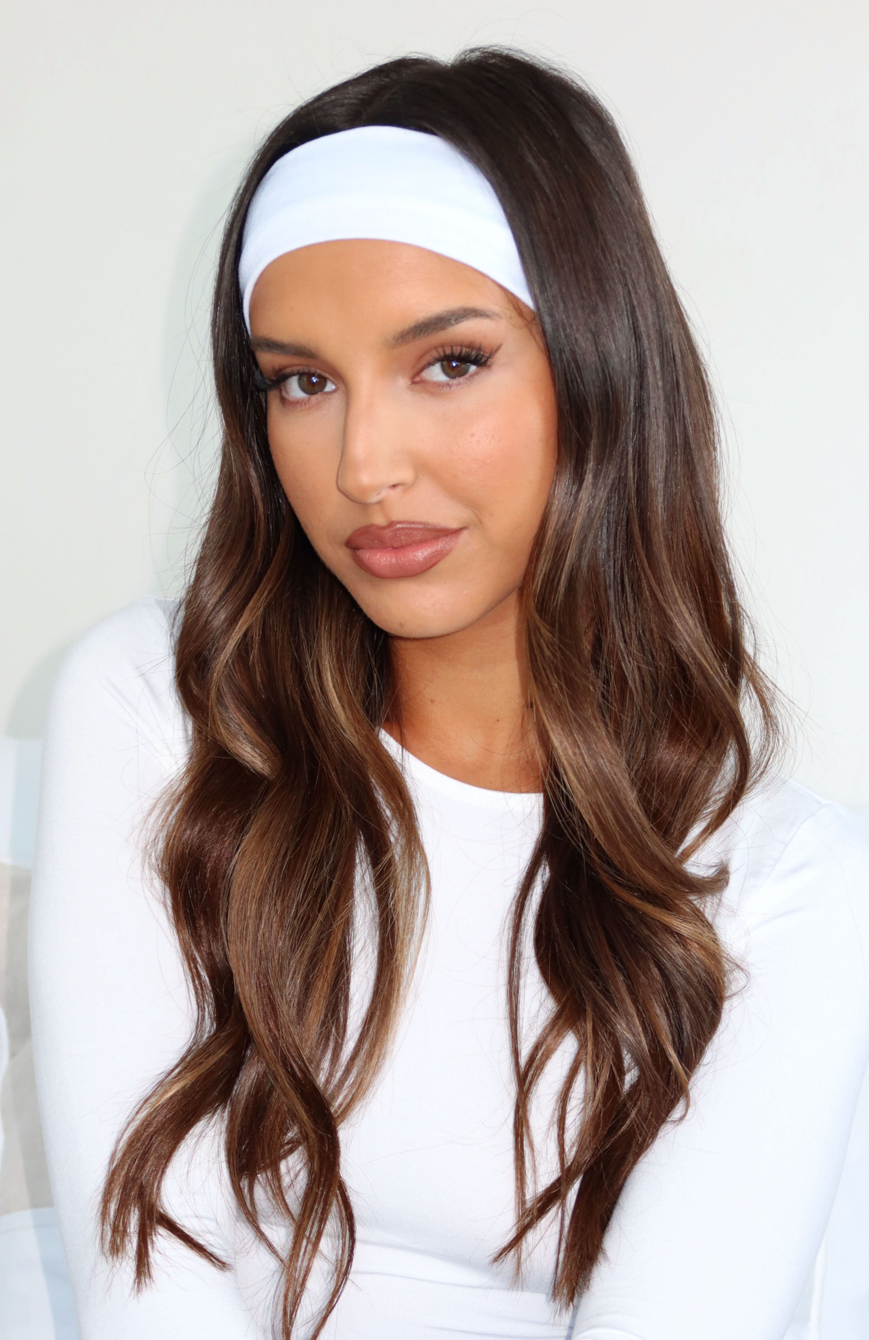 Tash White Thick Elastic Headband for Women | Double Lined Hairband