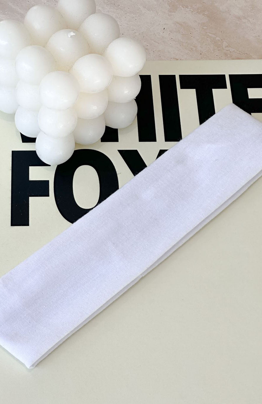 Tash White Thick Elastic Headband for Women | Double Lined Hairband