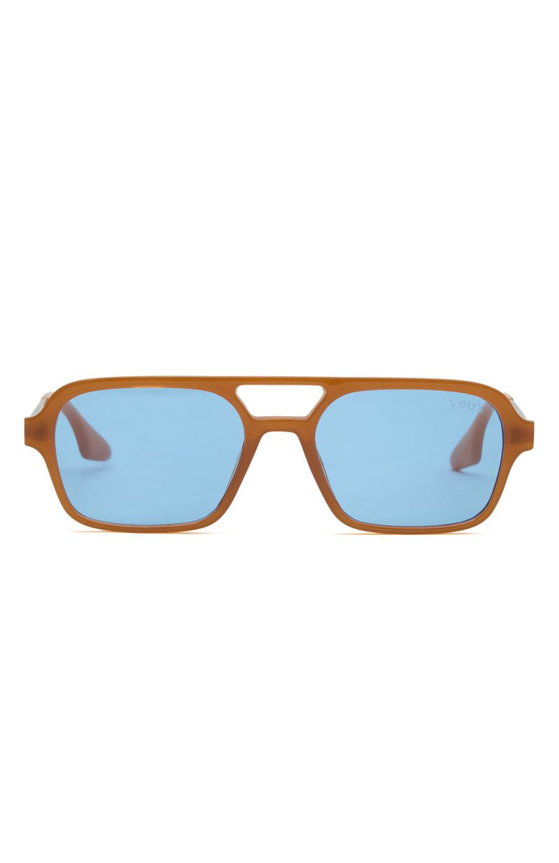 Abel Orange & Blue Square Sunglasses with Tinted Lenses