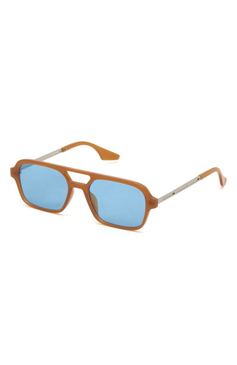 Abel Orange & Blue Square Sunglasses with Tinted Lenses